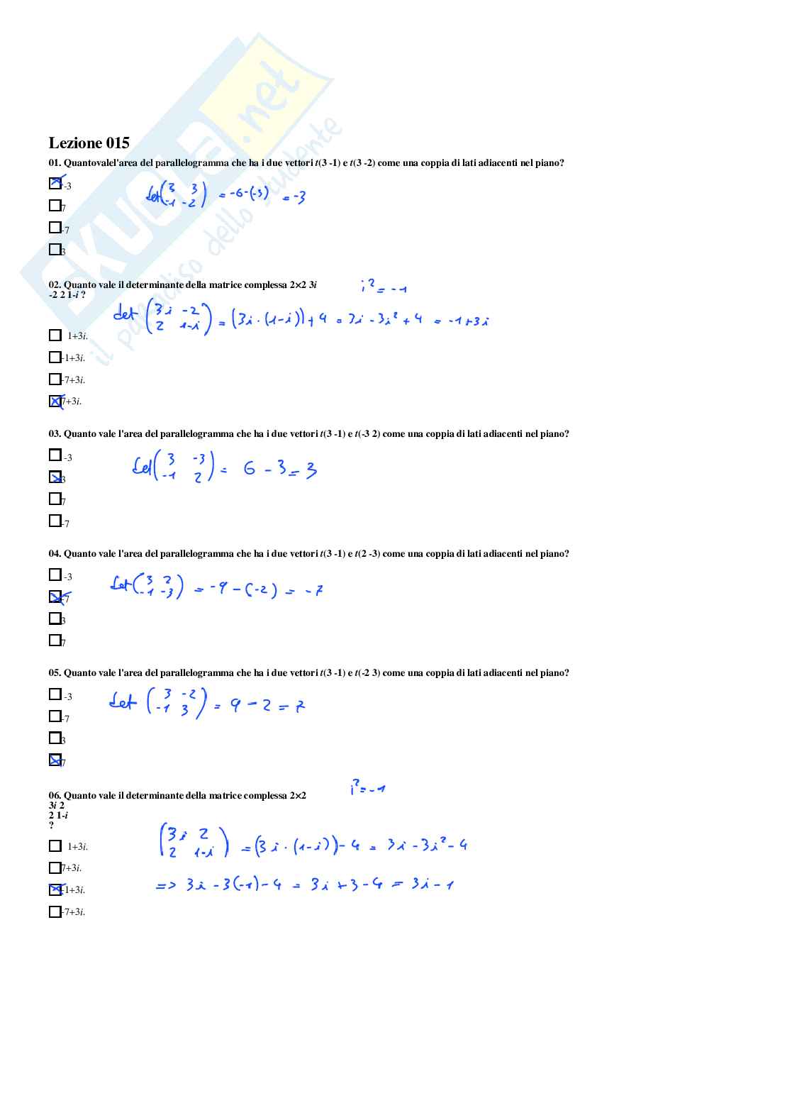 Geometria – Paniere risposte chiuse completo – A.A. 2025/26 Pag. 21