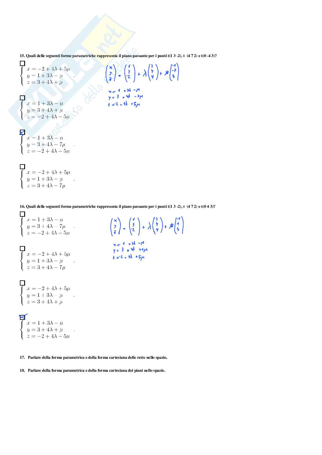Geometria – Paniere risposte chiuse completo – A.A. 2025/26 Pag. 61