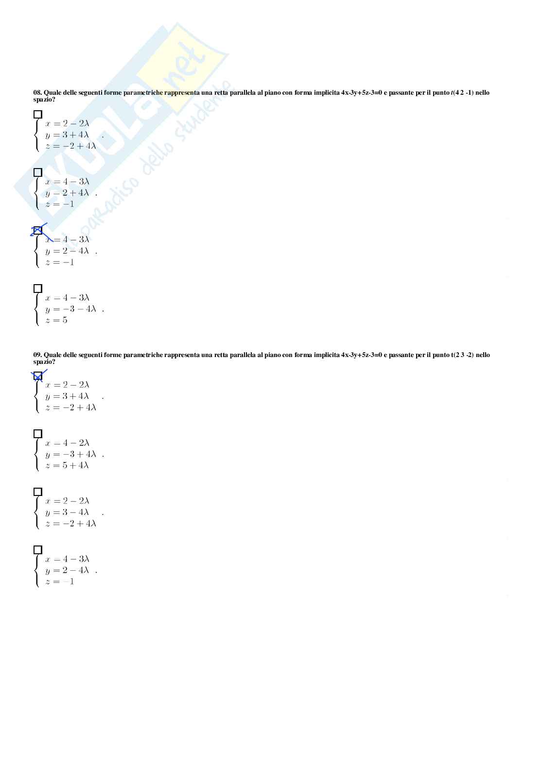 Geometria – Paniere risposte chiuse completo – A.A. 2025/26 Pag. 76