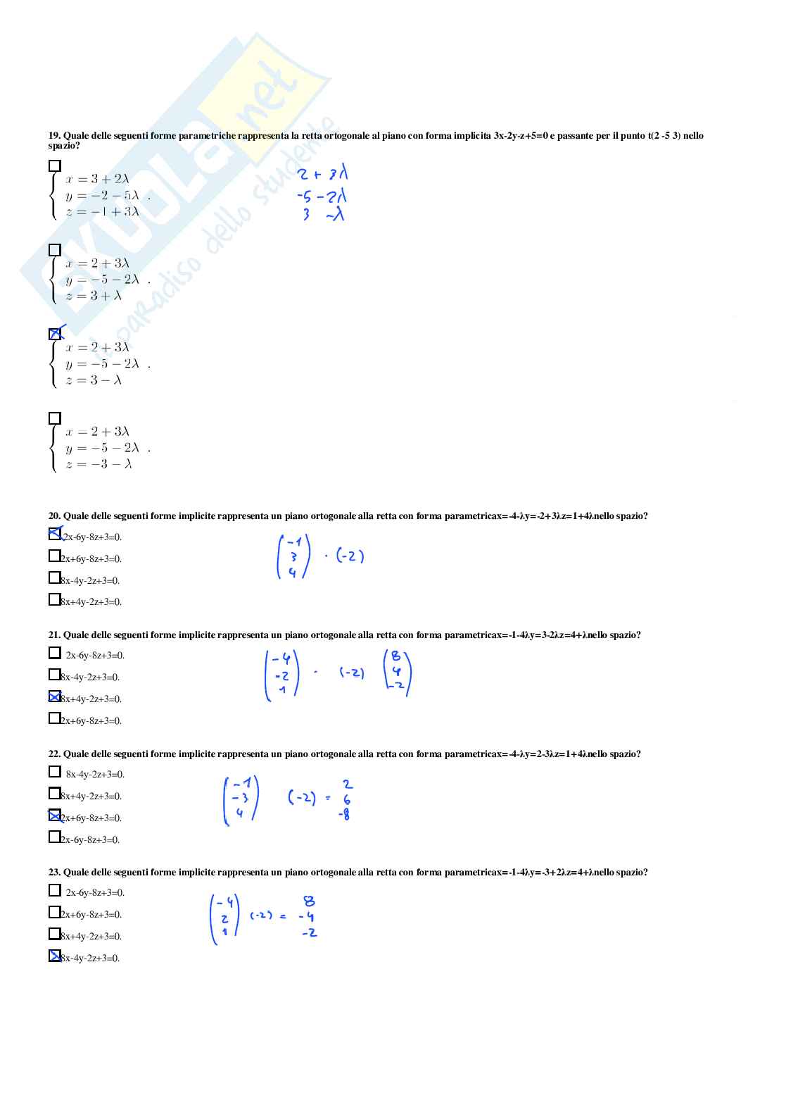 Geometria – Paniere risposte chiuse completo – A.A. 2025/26 Pag. 81