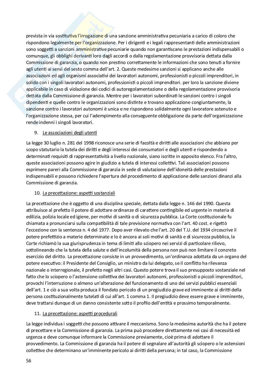 Riassunto esame Diritto del lavoro, Prof. Pascucci Paolo, libro consigliato Diritto sindacale, Giugni Pag. 56