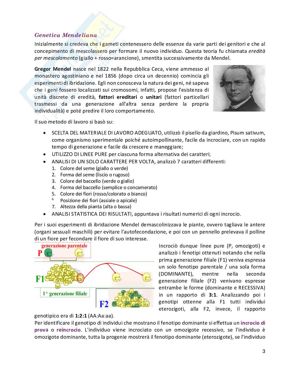 Genetica mendeliana Pag. 1