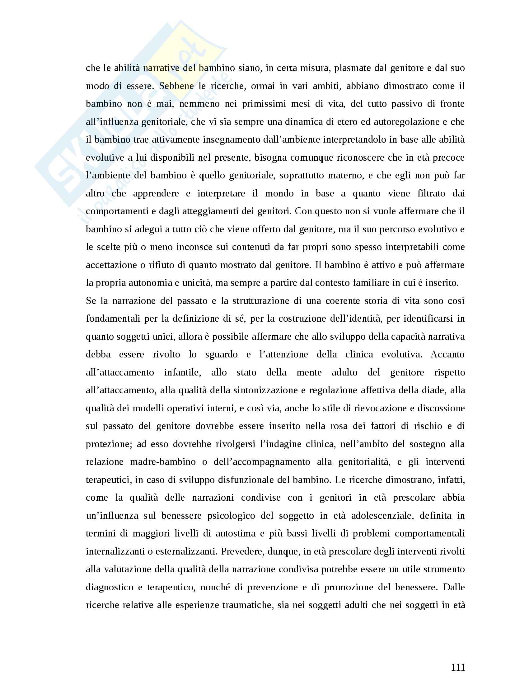 Tesi - Narrazione di sè tra mondo interno e condivisione Pag. 111
