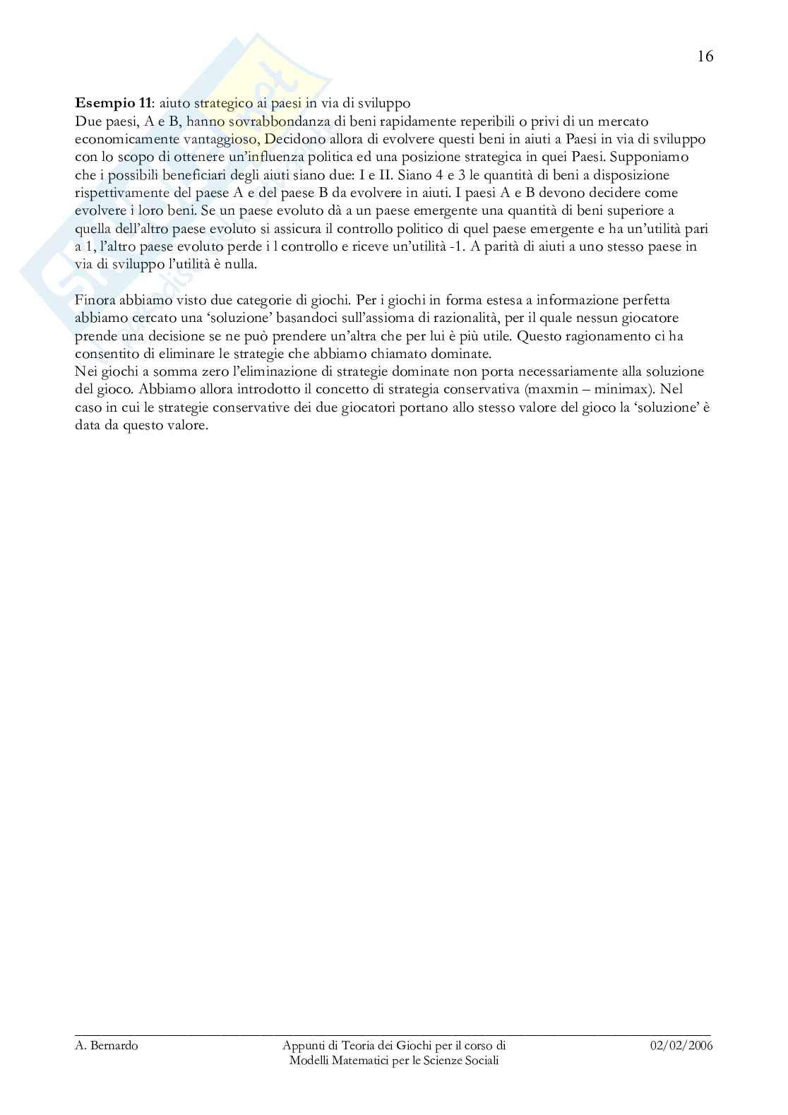 Appunti di teoria dei giochi Pag. 16