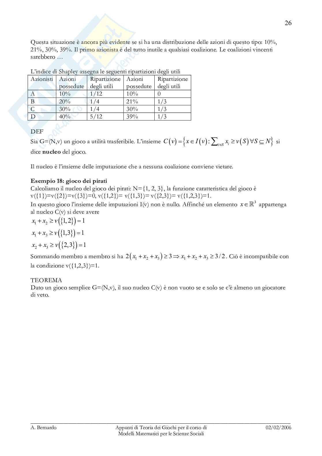 Appunti di teoria dei giochi Pag. 26