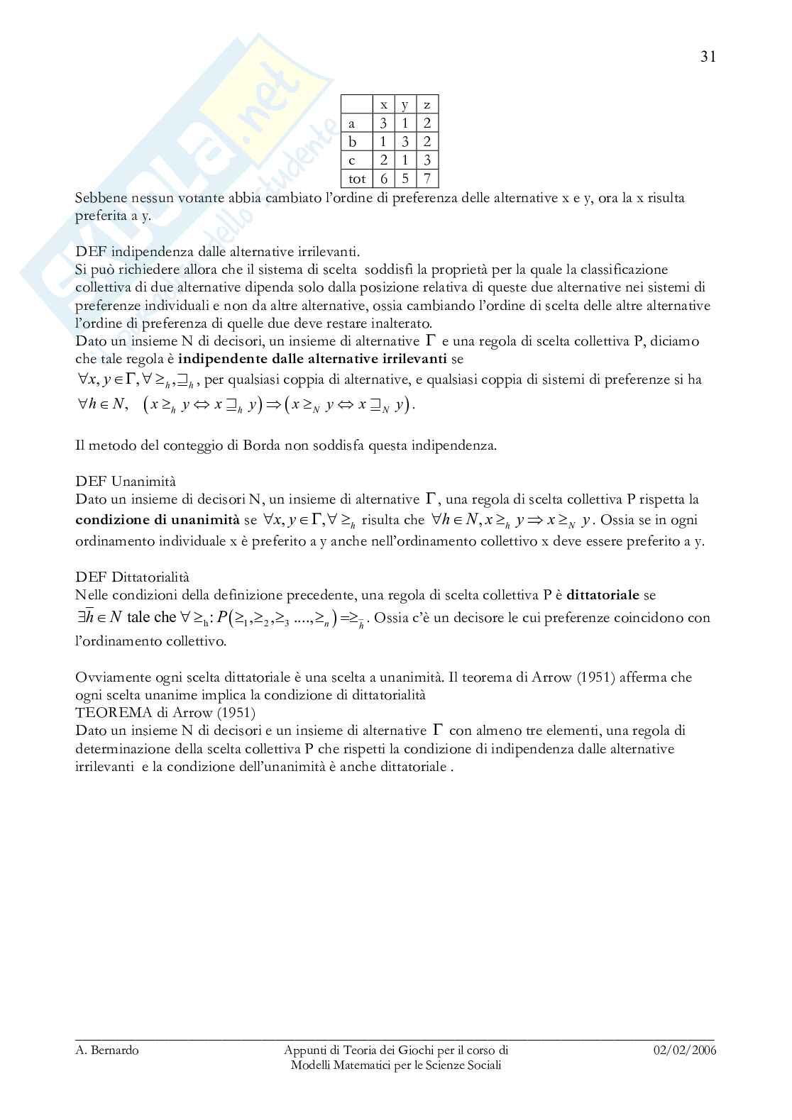 Appunti di teoria dei giochi Pag. 31
