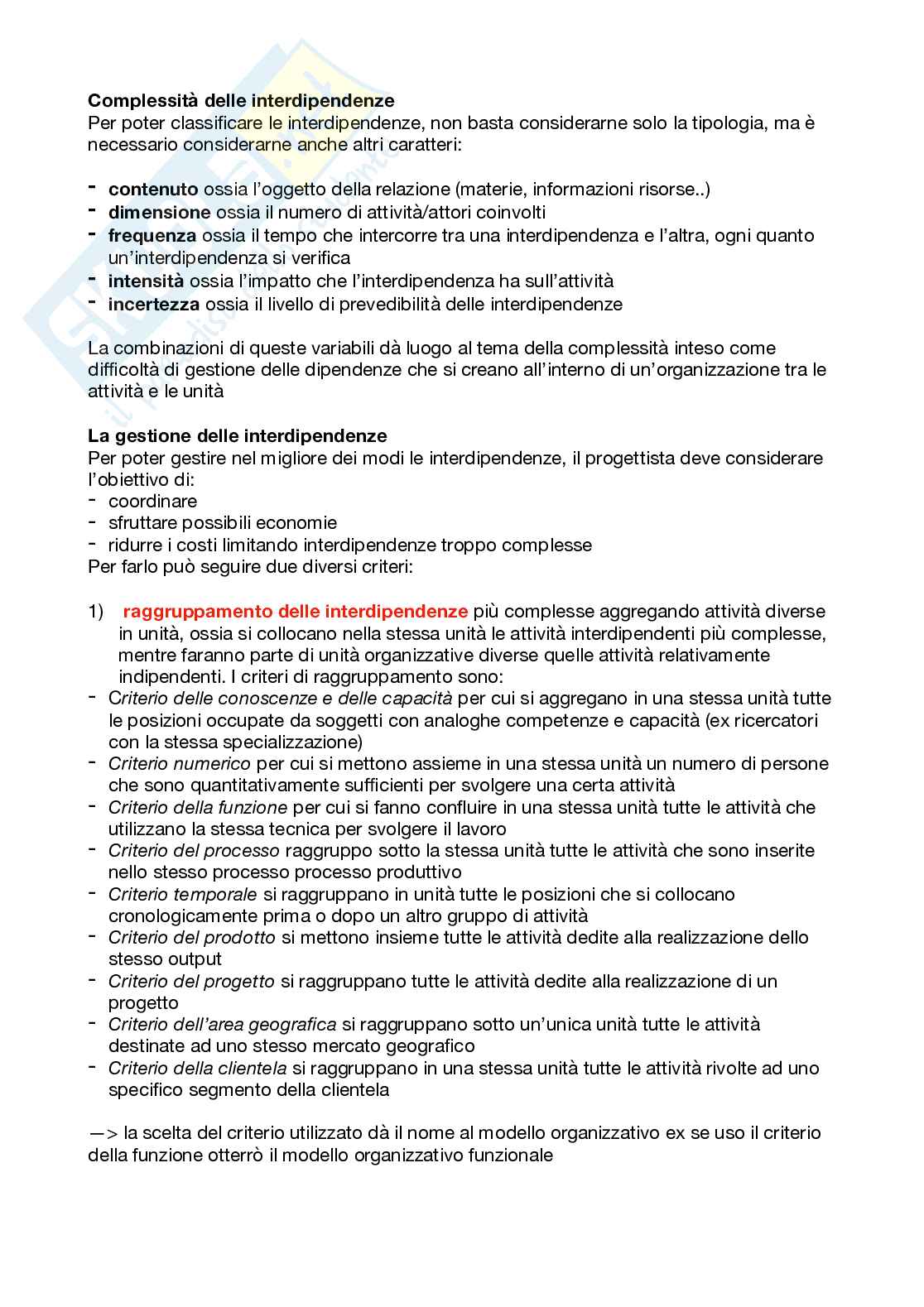 Riassunto esame Organizzazione aziendale, Prof. Cavaliere Vincenzo, libro consigliato Organizzazione aziendale - scelte di progettazione, Bonti, Cavaliere, Cori Pag. 31