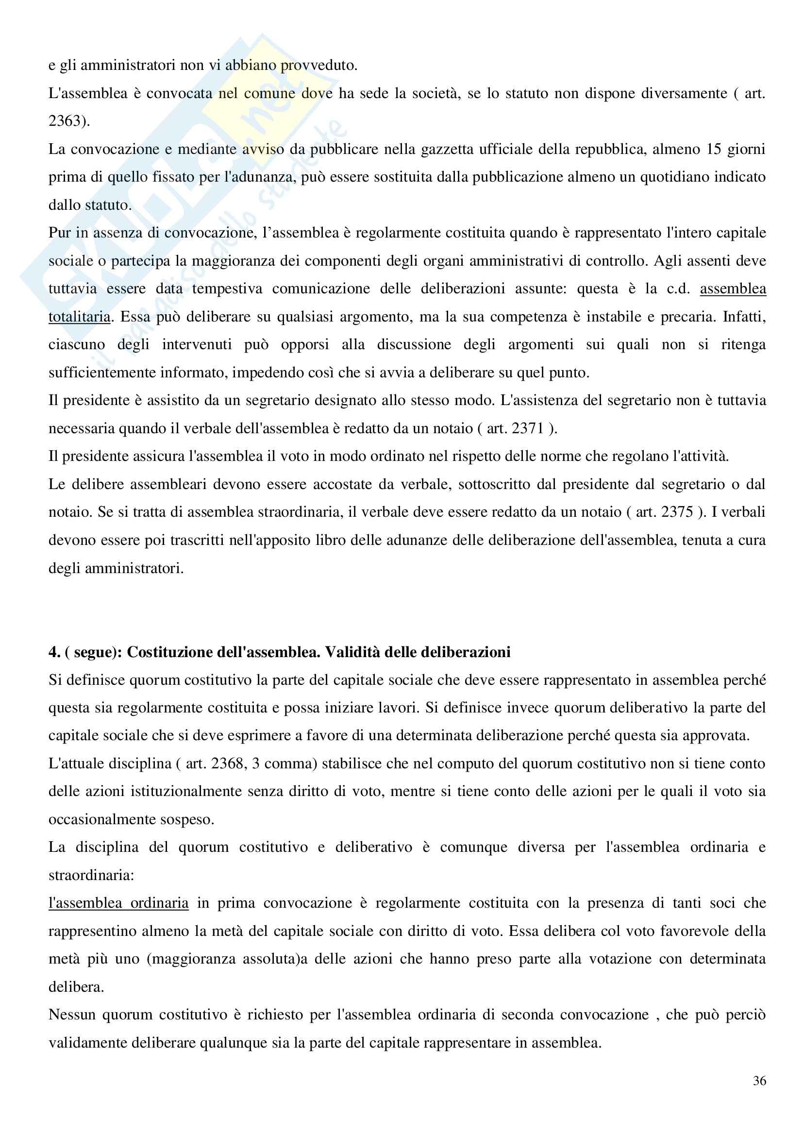 Diritto commerciale - la società per azioni Pag. 36