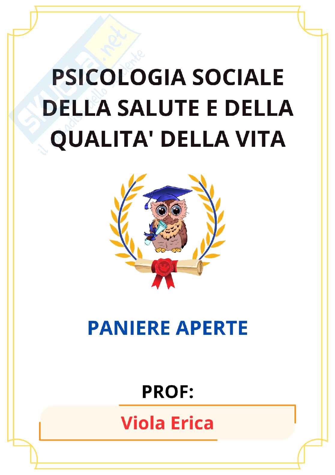Paniere Psicologia sociale della salute e della qualità della vita (2026) - Risposte aperte corrette  Pag. 1