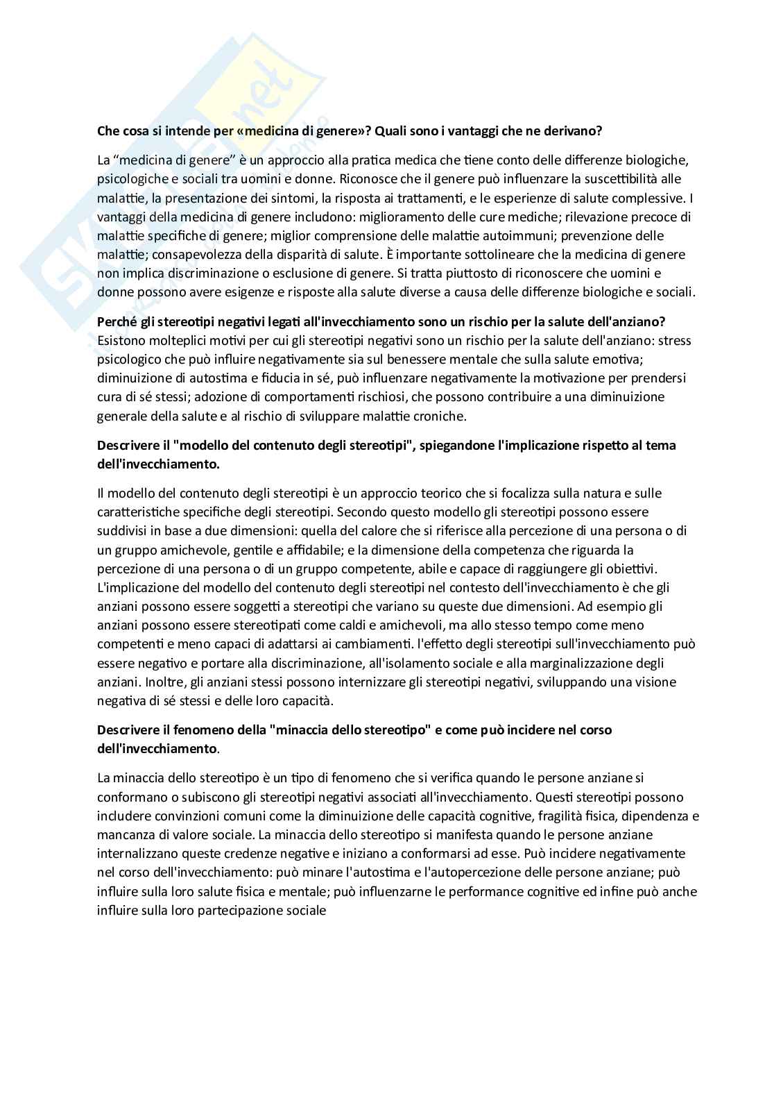 Paniere Psicologia sociale della salute e della qualità della vita (2026) - Risposte aperte corrette  Pag. 16