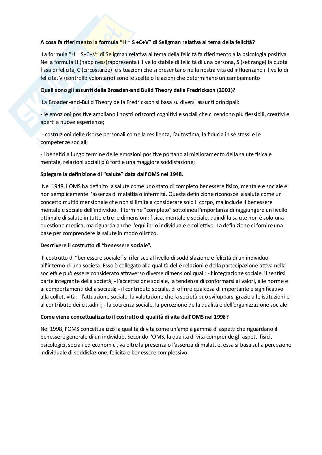 Paniere Psicologia sociale della salute e della qualità della vita (2026) - Risposte aperte corrette  Pag. 6