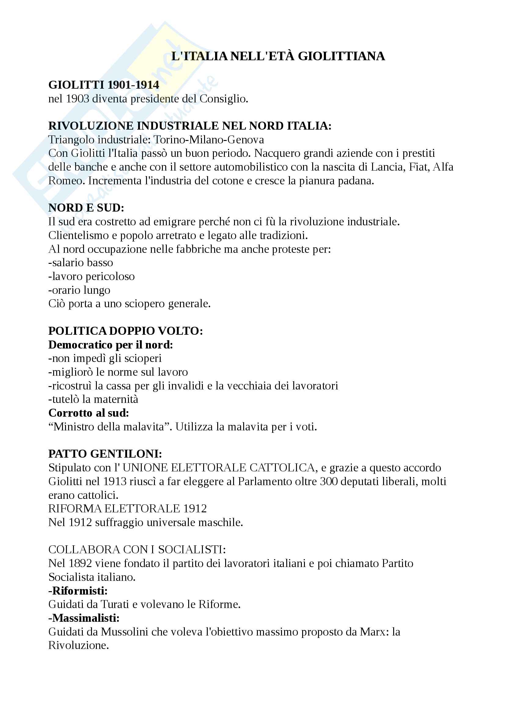 6. L'Italia nell'età giolittiana Pag. 1