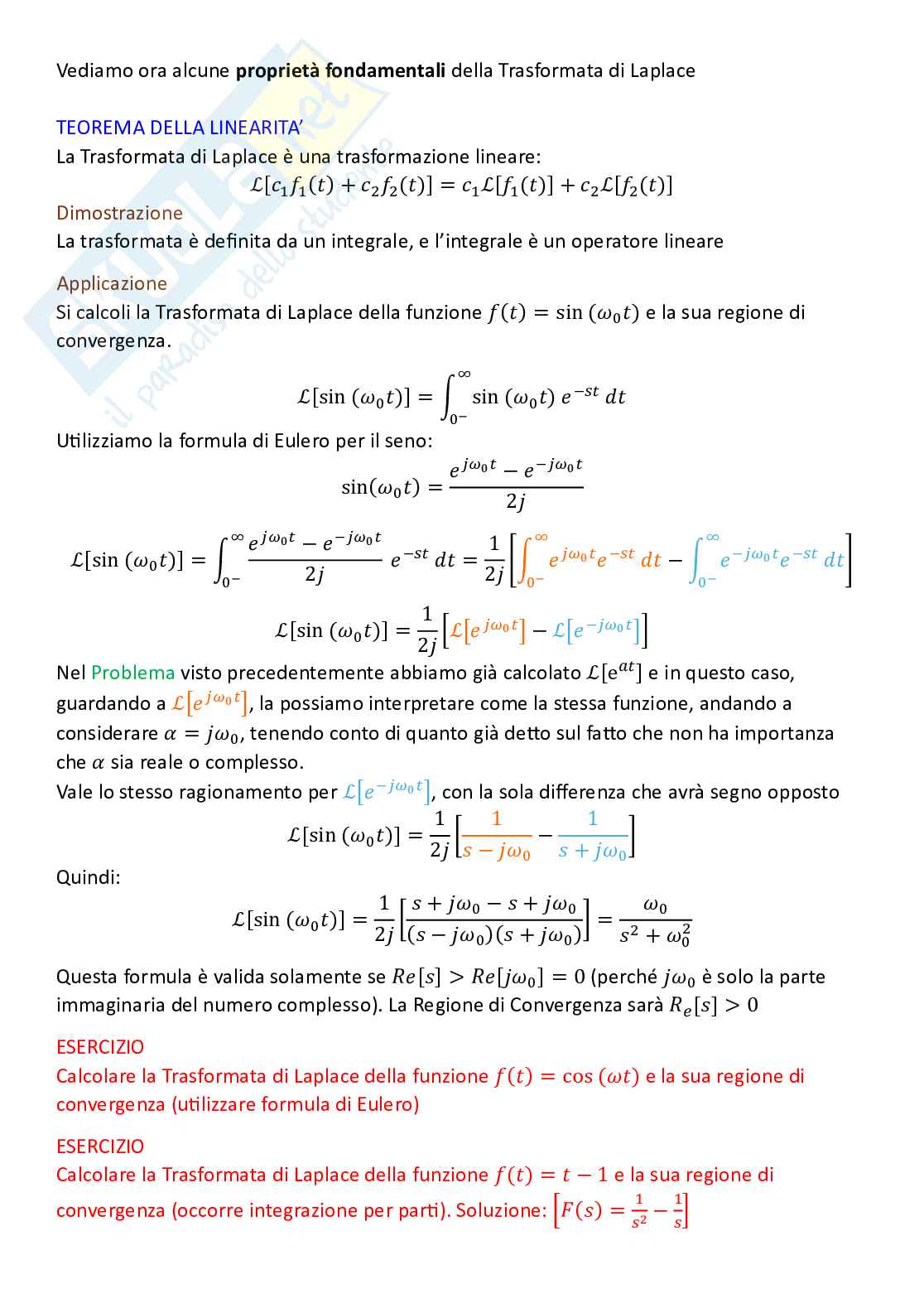 Controlli automatici, parte 2 - Numeri complessi e trasformata di Laplace Pag. 11