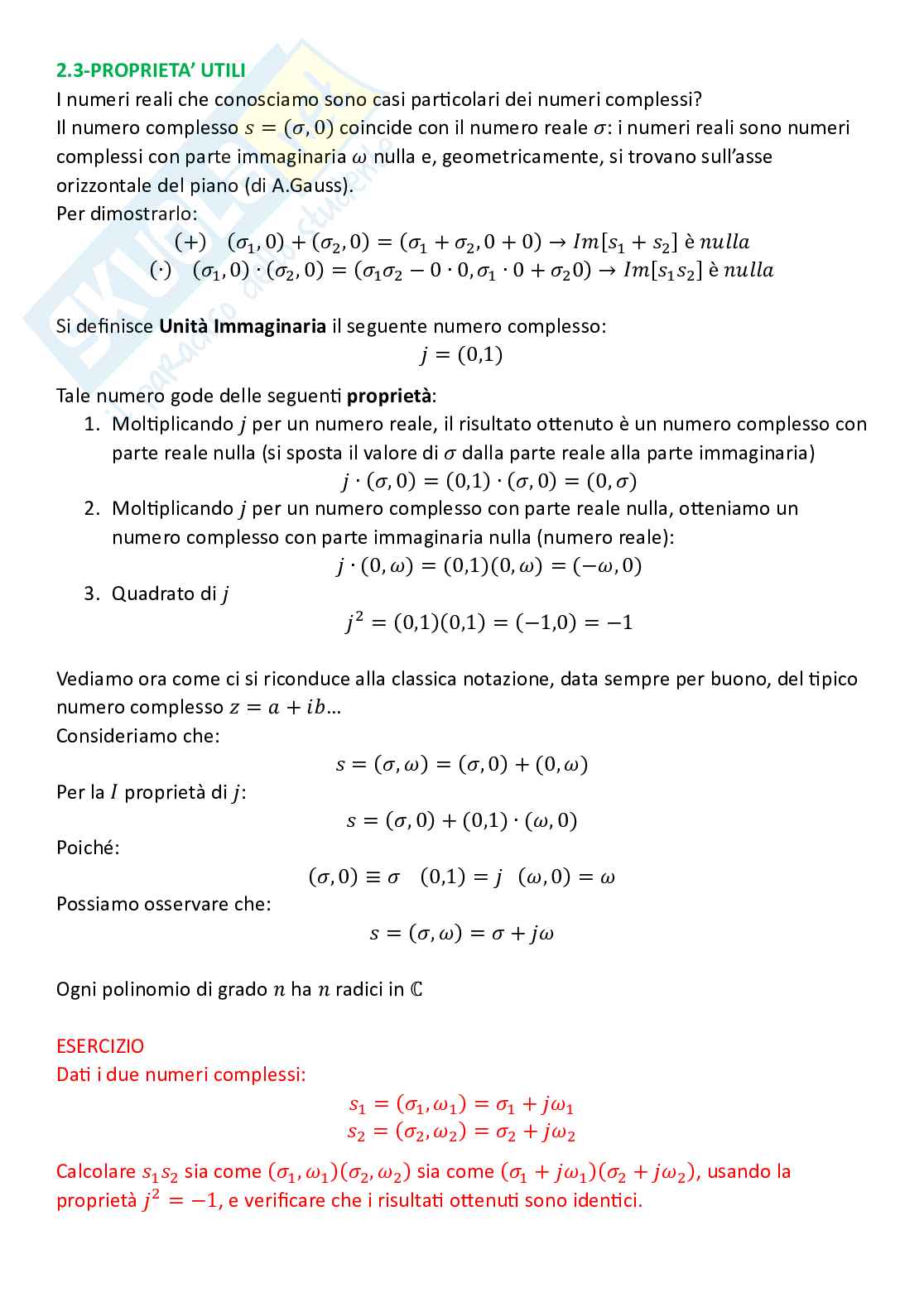 Controlli automatici, parte 2 - Numeri complessi e trasformata di Laplace Pag. 2
