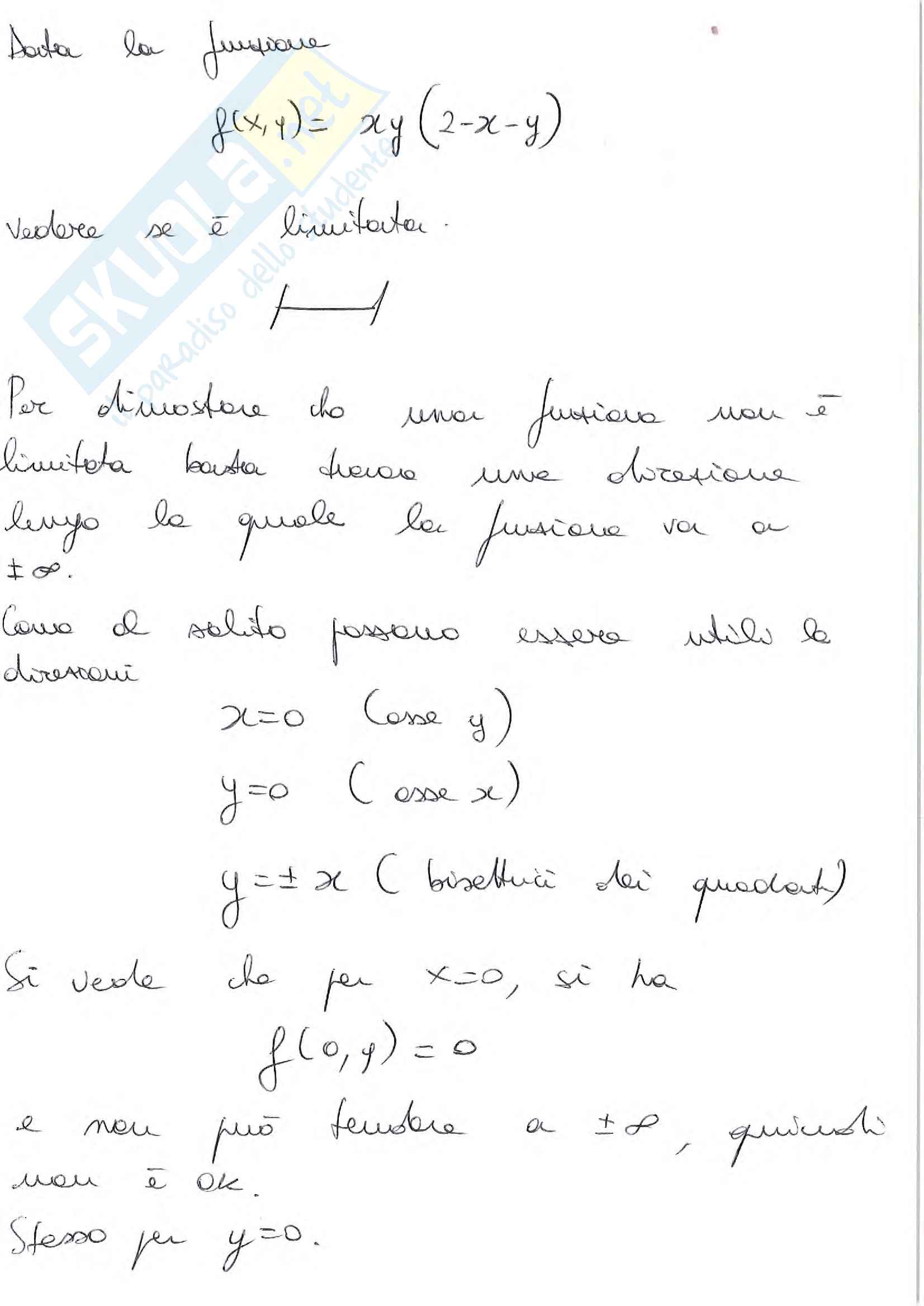 Funzioni limitate in 2 variabili - esercizi Pag. 1