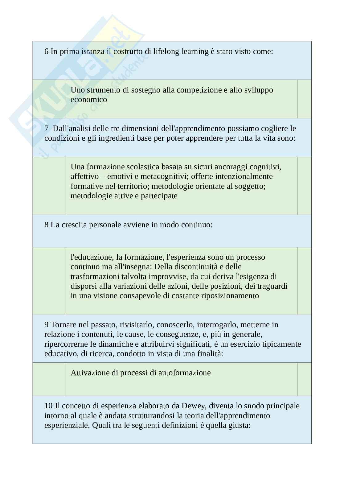 Tutte le 600 domande e risposte esame di Educazione degli adulti - 100 pagine - aggiornate a Novembre 2022 Pag. 36