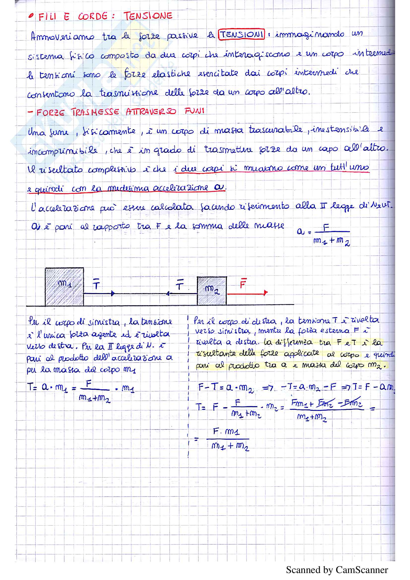 Tensioni funi forze di contatto carrucole Pag. 1