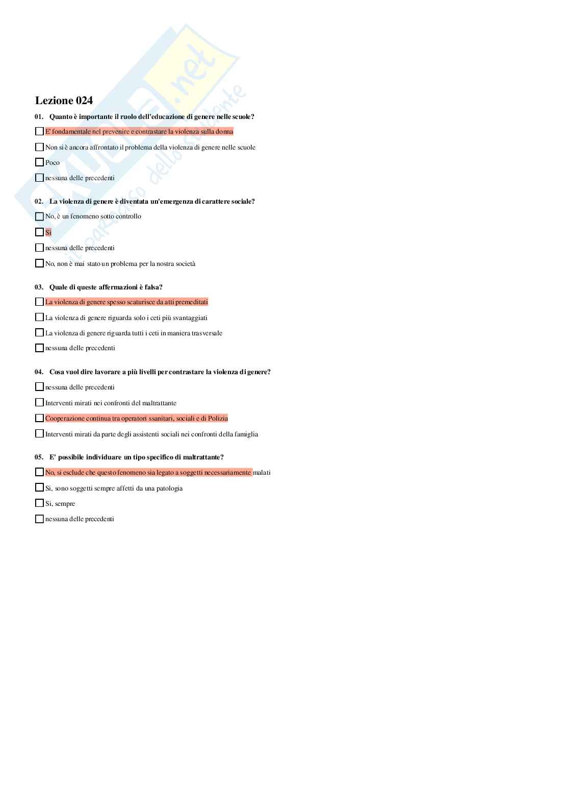 Violenza di Genere - Paniere compilato Pag. 31