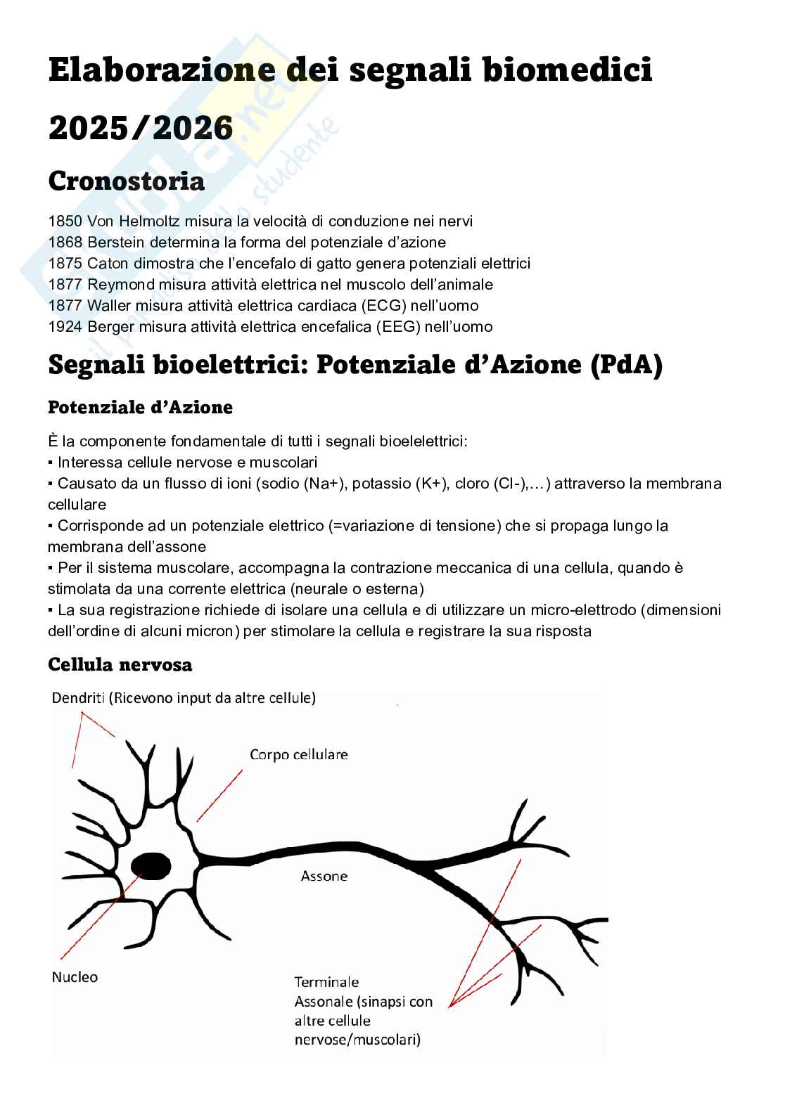 Appunti Elaborazione di segnali biomedici Pag. 1