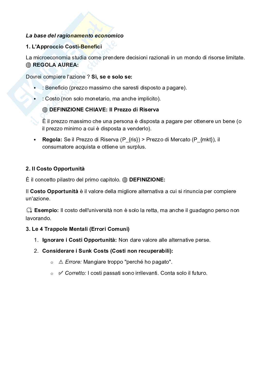 Riassunto esame Microeconomia, Prof. Beltrametti Luca, libro consigliato Microeconomia, Frank, Cartwright, Piras Pag. 2