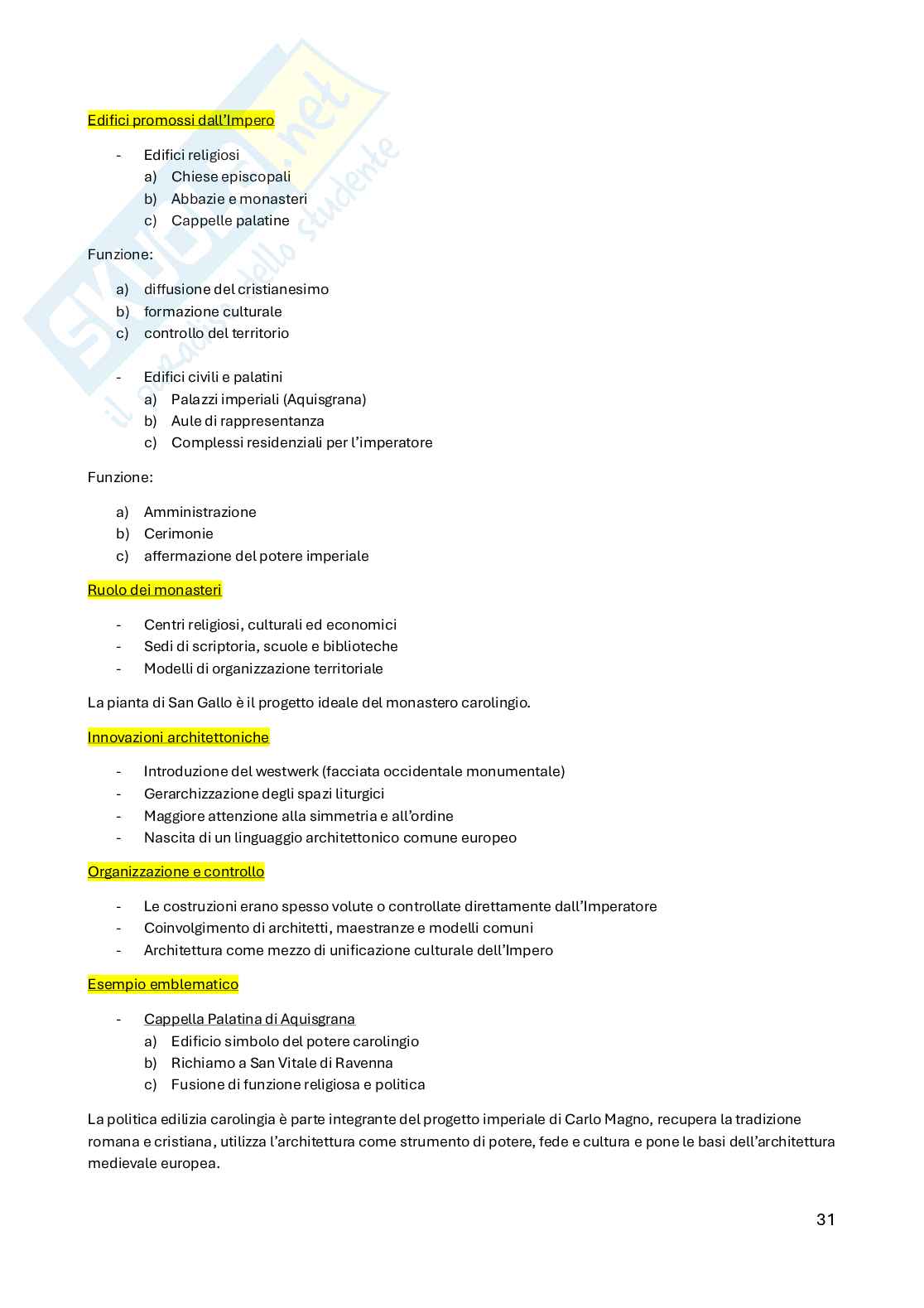 Architettura paleocristiana, bizantina e carolingia Pag. 31