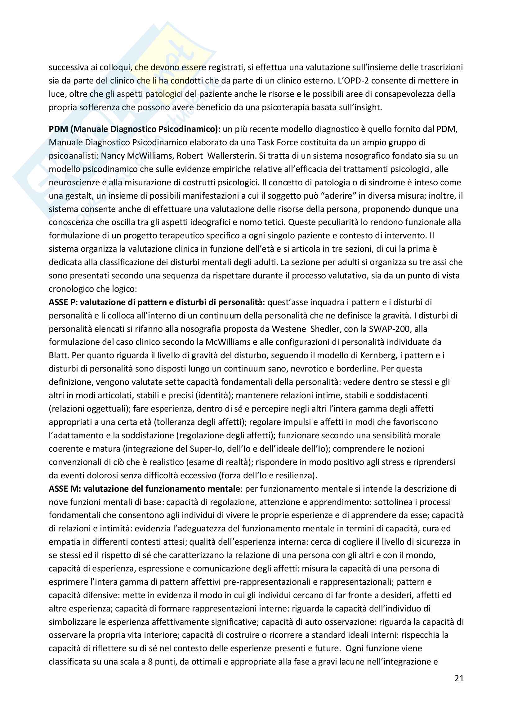 Riassunto esame Psicodiagnostica e psicopatologia, prof. La Grutta, libro consigliato Elementi di psicodianostica. Aspetti teorici e tecnici della valutazione, Scafidi Fonti, La Grutta, Trombini Pag. 21