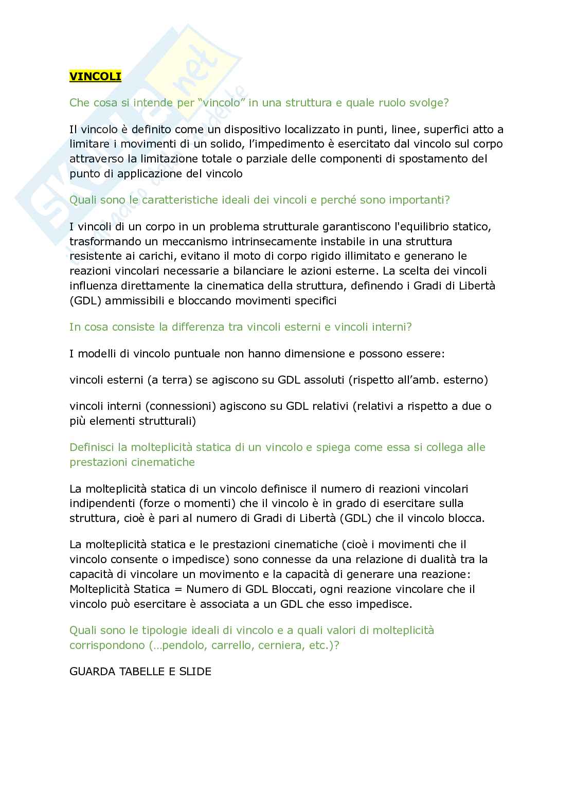 Domande di autovalutazione Meccanica dei solidi Pag. 6
