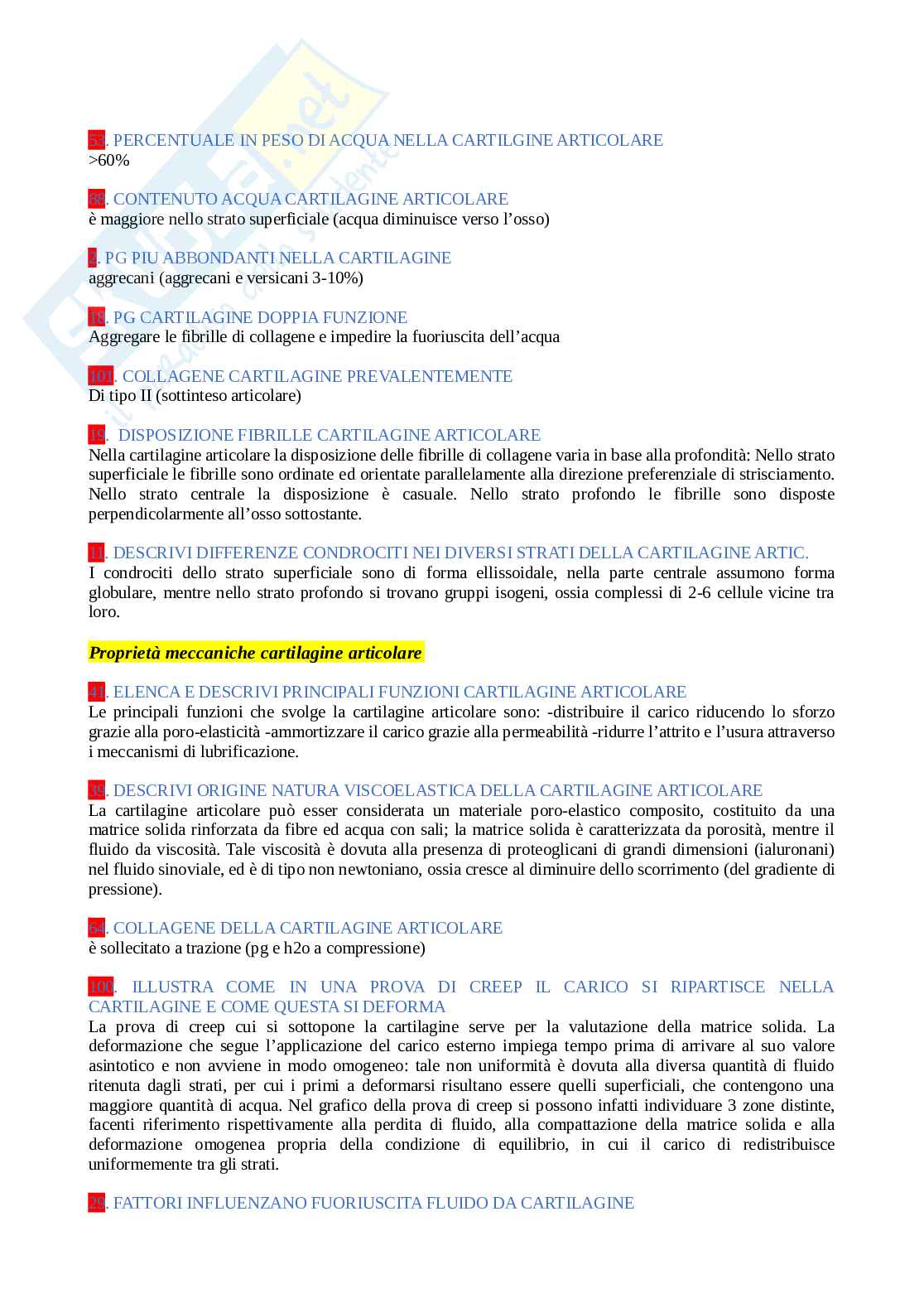 Biomeccanica (risposte domande aperte esame) Pag. 26