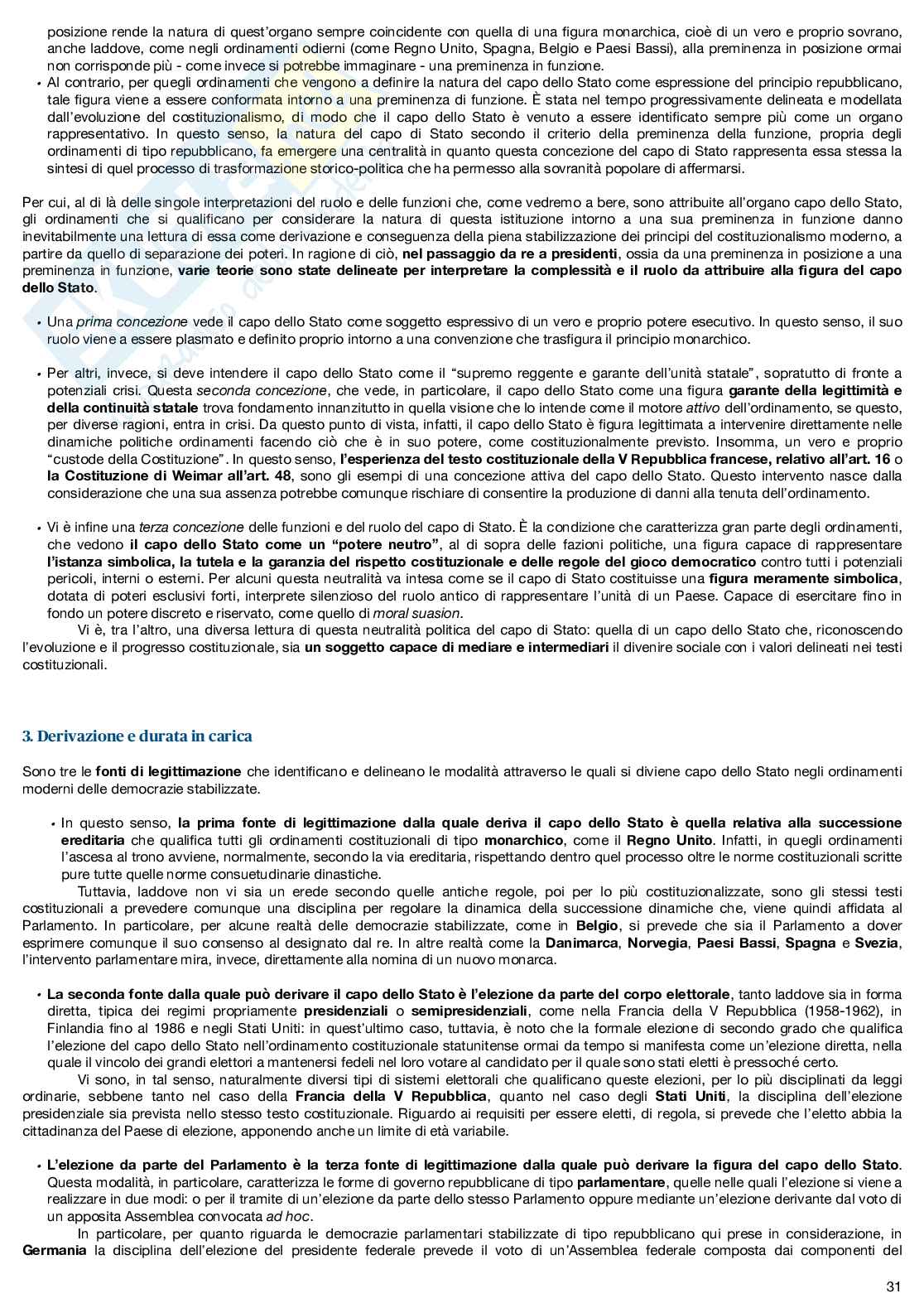 Riassunto esame Diritto costituzionale italiano e comparato, Prof. Caravale Giulia, libro consigliato Diritto pubblico comparato, Frosini Pag. 31