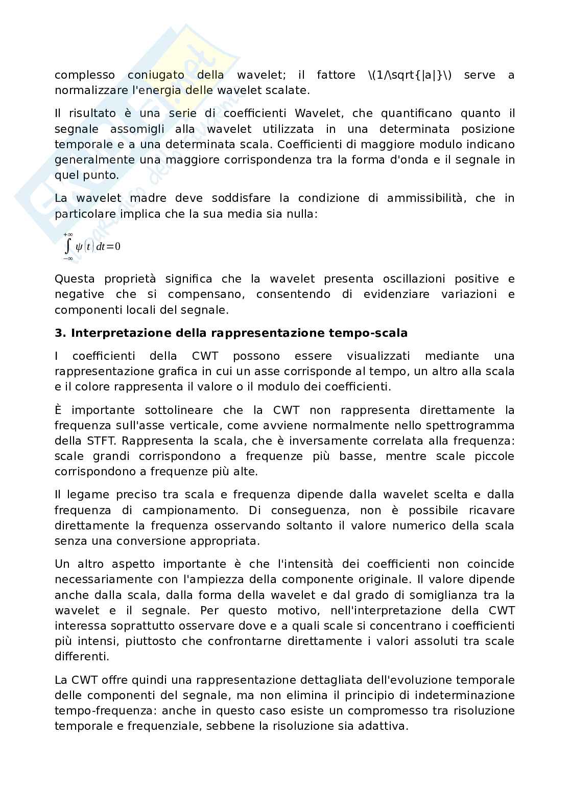 Appunti di Elaborazione dei segnali biomedici 2 (EDBS2) – Trasformata Wavelet (CWT e DWT), banchi di filtri e algoritmi   Pag. 2