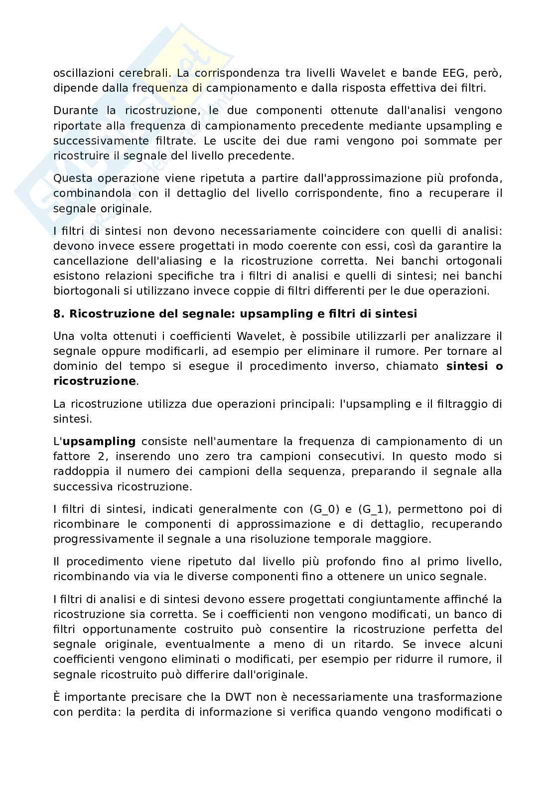 Appunti di Elaborazione dei segnali biomedici 2 (EDBS2) – Trasformata Wavelet (CWT e DWT), banchi di filtri e algoritmi   Pag. 6