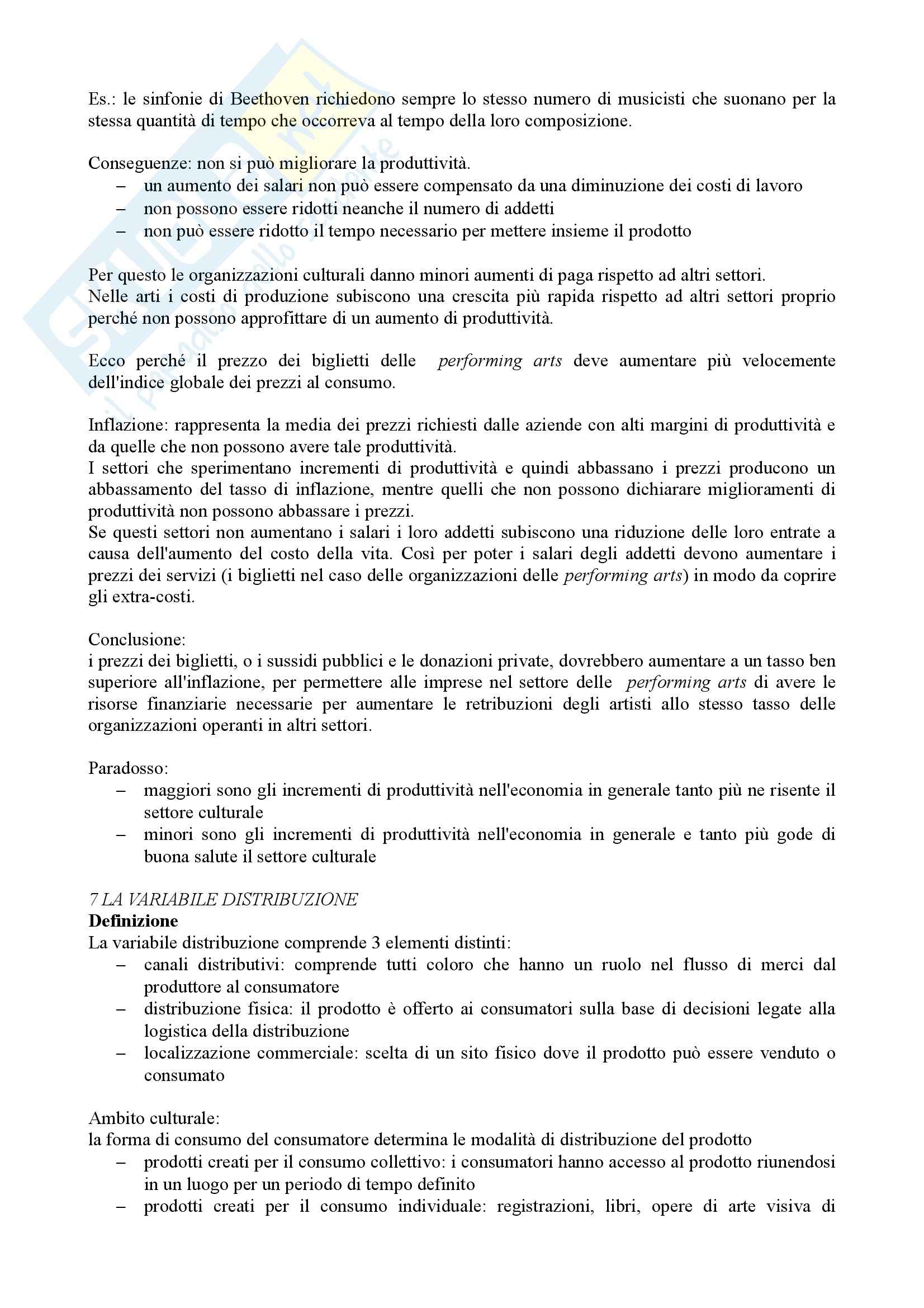 Riassunto esame Organizzazione e Economia dello Spettacolo, prof. Casari, libro consigliato Marketing delle Arti e della Cultura, Colbert Pag. 26