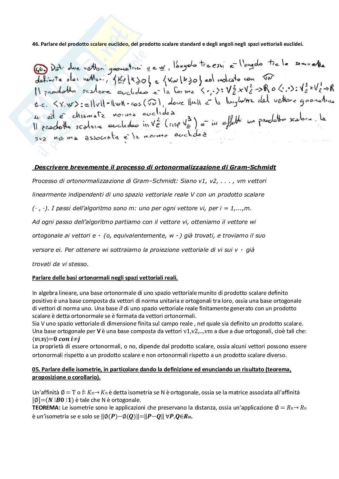 Geometria – Risposte aperte fuori paniere complete e corrette (29 pagine) – A.A. 2025/2026 Pag. 21