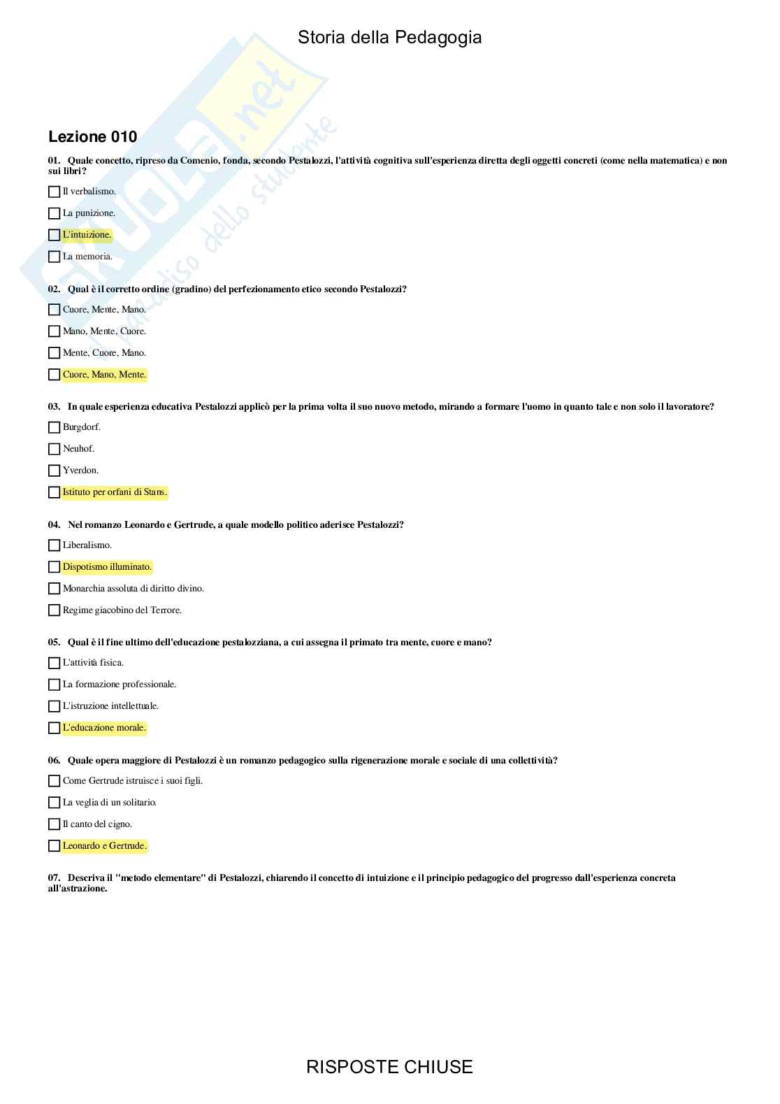 Storia della pedagogia - Paniere compilato Pag. 11