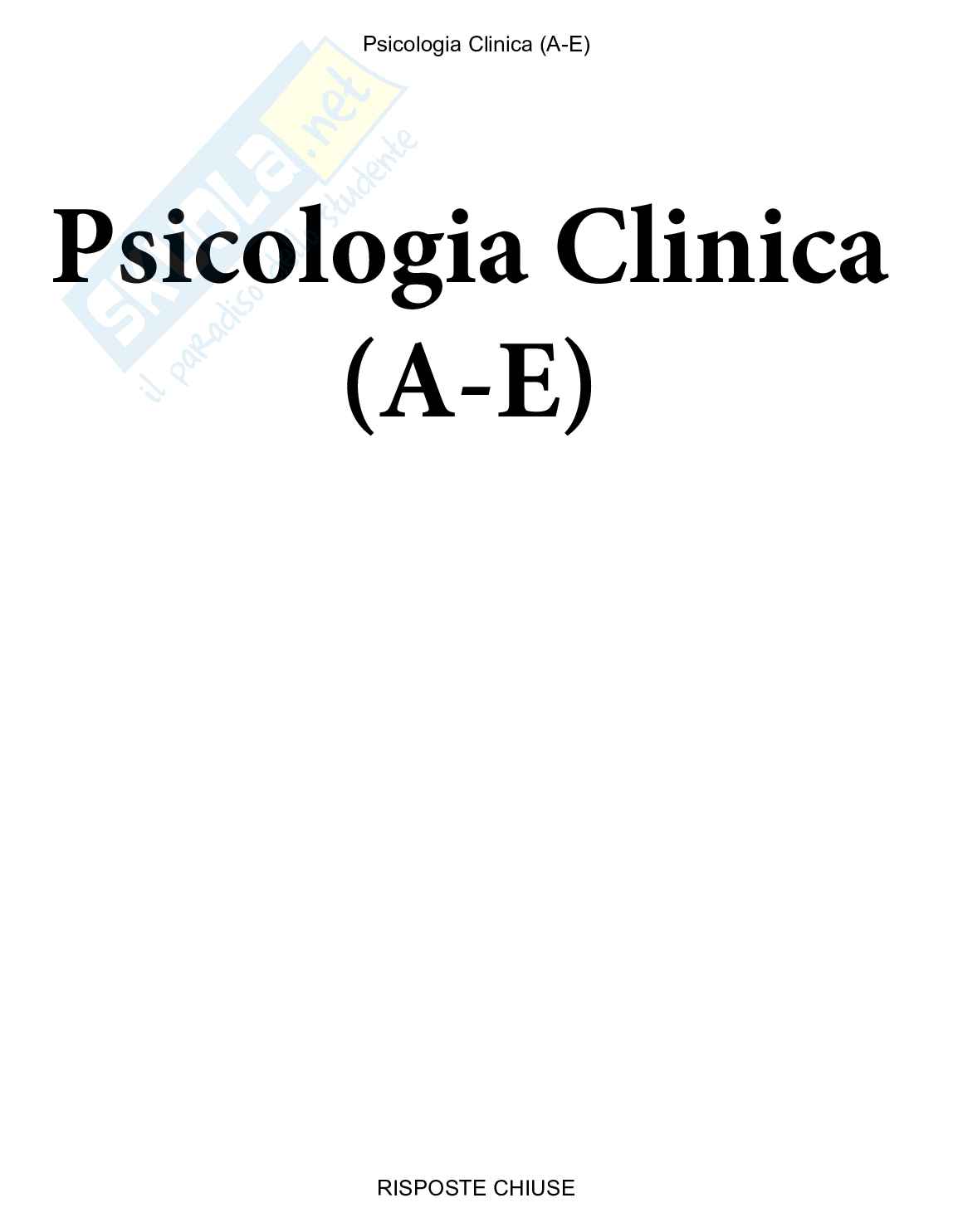 Psicologia Clinica - Paniere compilato Pag. 1