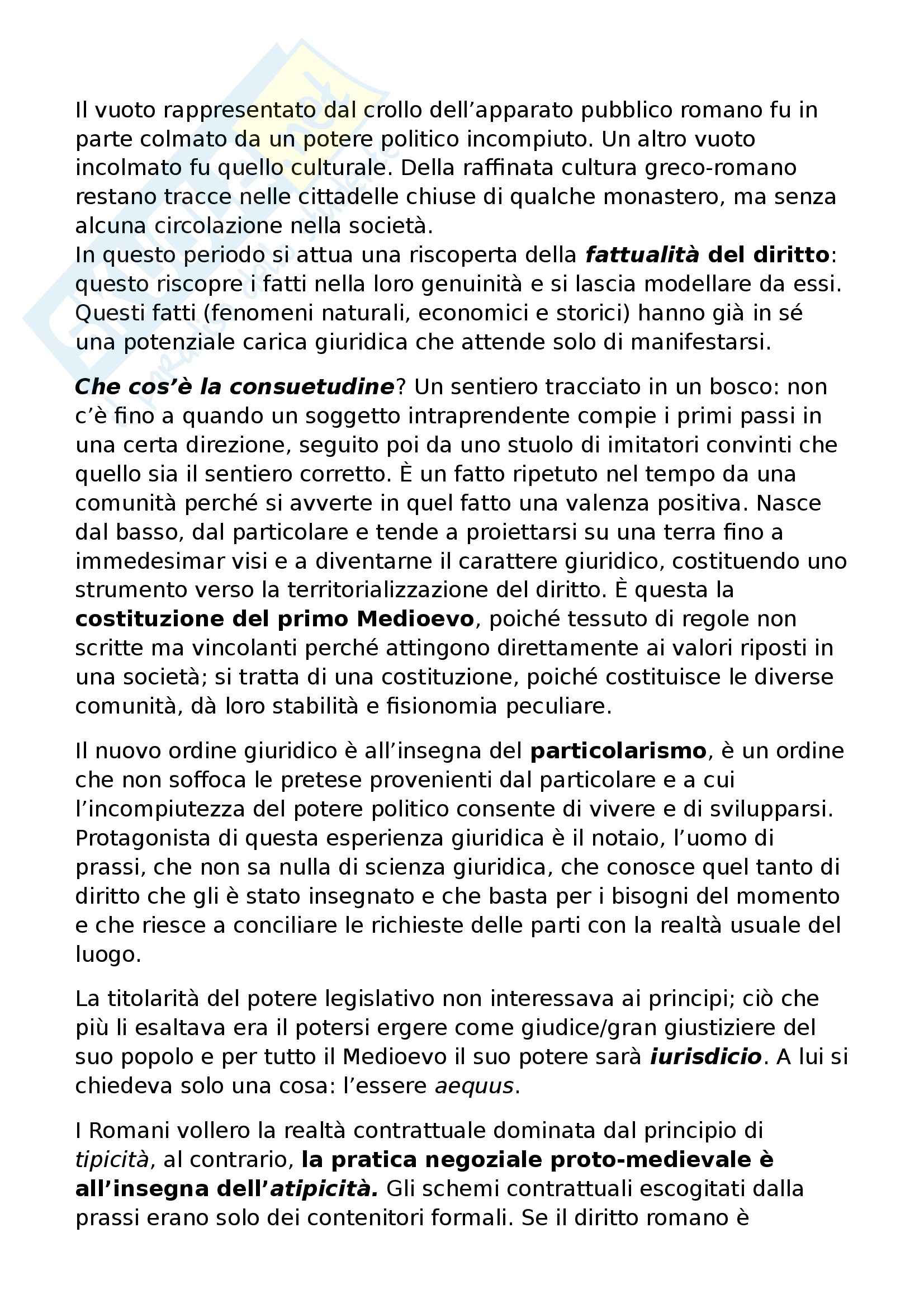 Storia Del Diritto Medievale E Moderno Riassunto