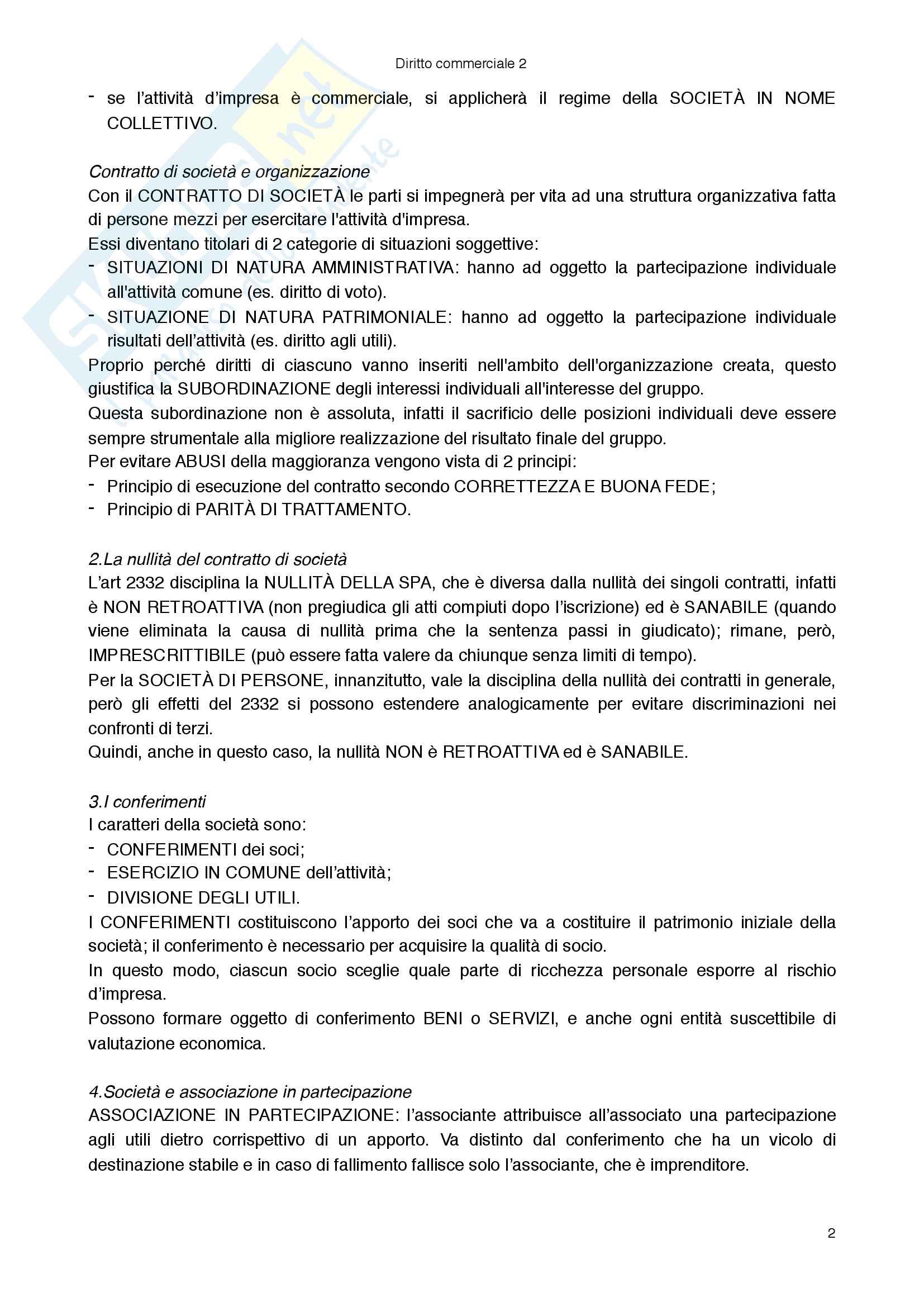 Riassunto esame Diritto commerciale, prof Mongillo,  libro consigliato Diritto delle società vol 2, Campobasso Pag. 2