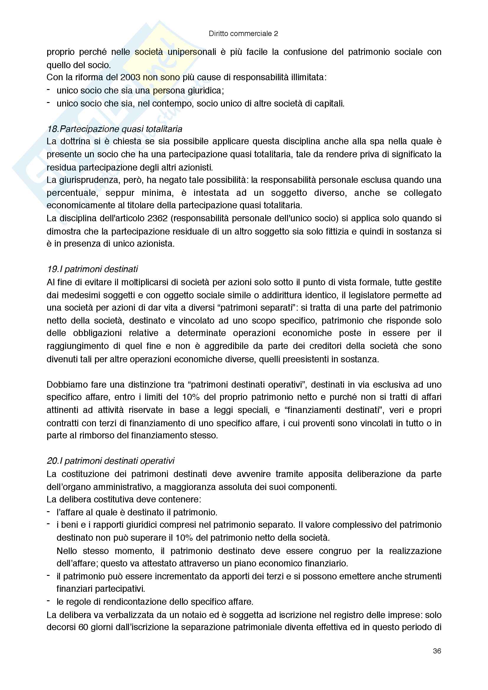 Riassunto esame Diritto commerciale, prof Mongillo,  libro consigliato Diritto delle società vol 2, Campobasso Pag. 36