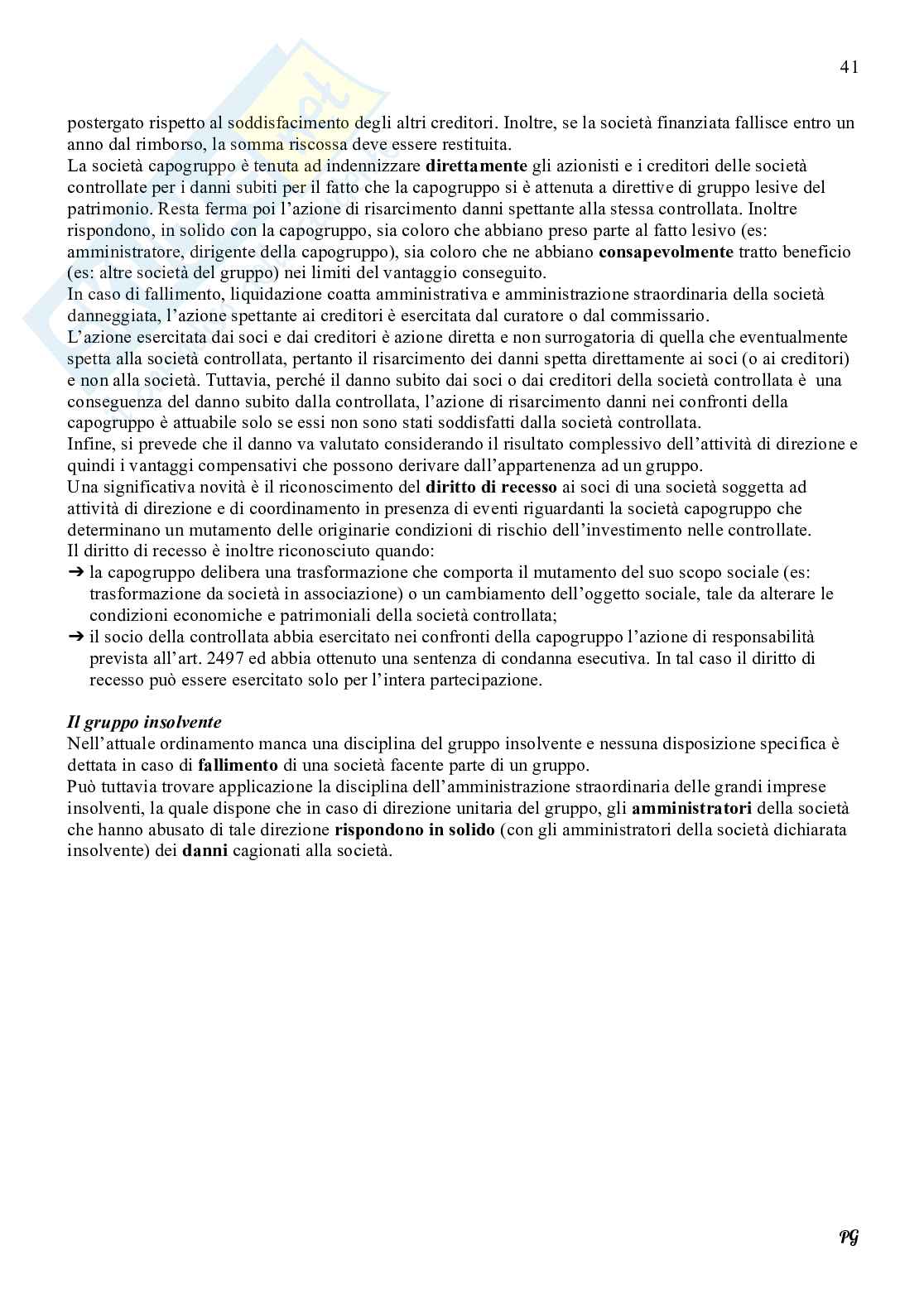 Riassunto esame Diritto commerciale , Prof. Gimigliano Gabriella, libro consigliato Manuale di Diritto commerciale (seconda parte), G. F. CAMPOBASSO Pag. 41