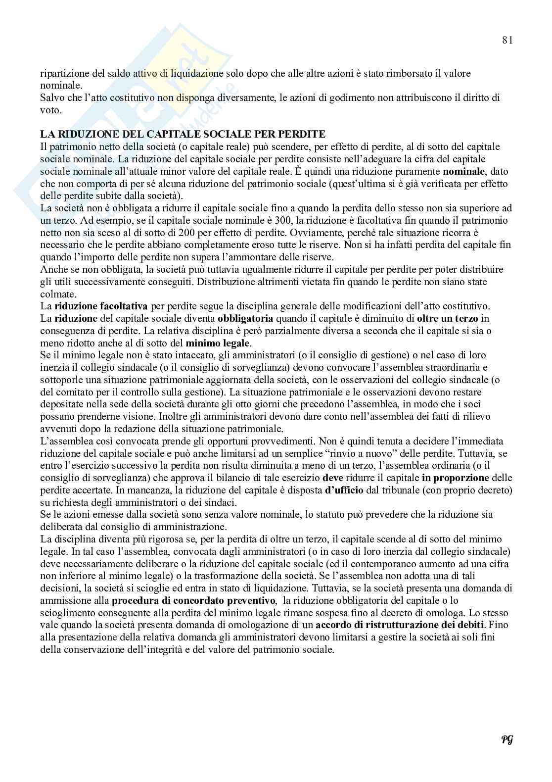Riassunto esame Diritto commerciale , Prof. Gimigliano Gabriella, libro consigliato Manuale di Diritto commerciale (seconda parte), G. F. CAMPOBASSO Pag. 81