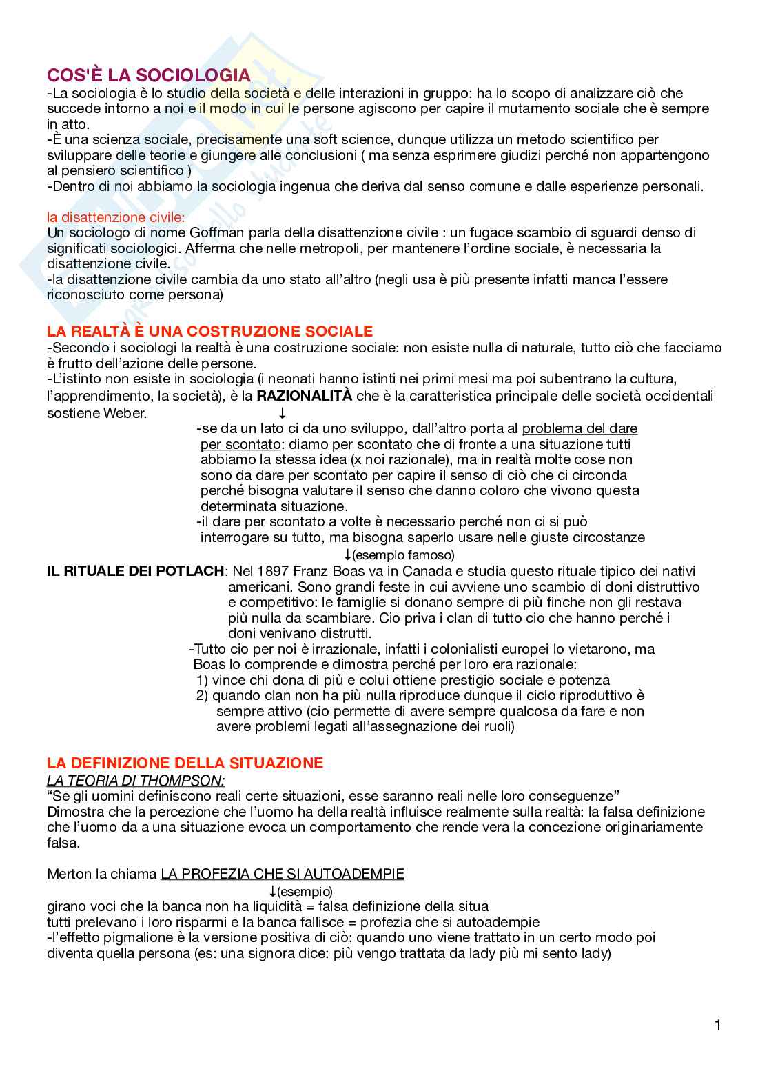 Appunti per l'esame di Sociologia dei consumi e del marketing Pag. 1