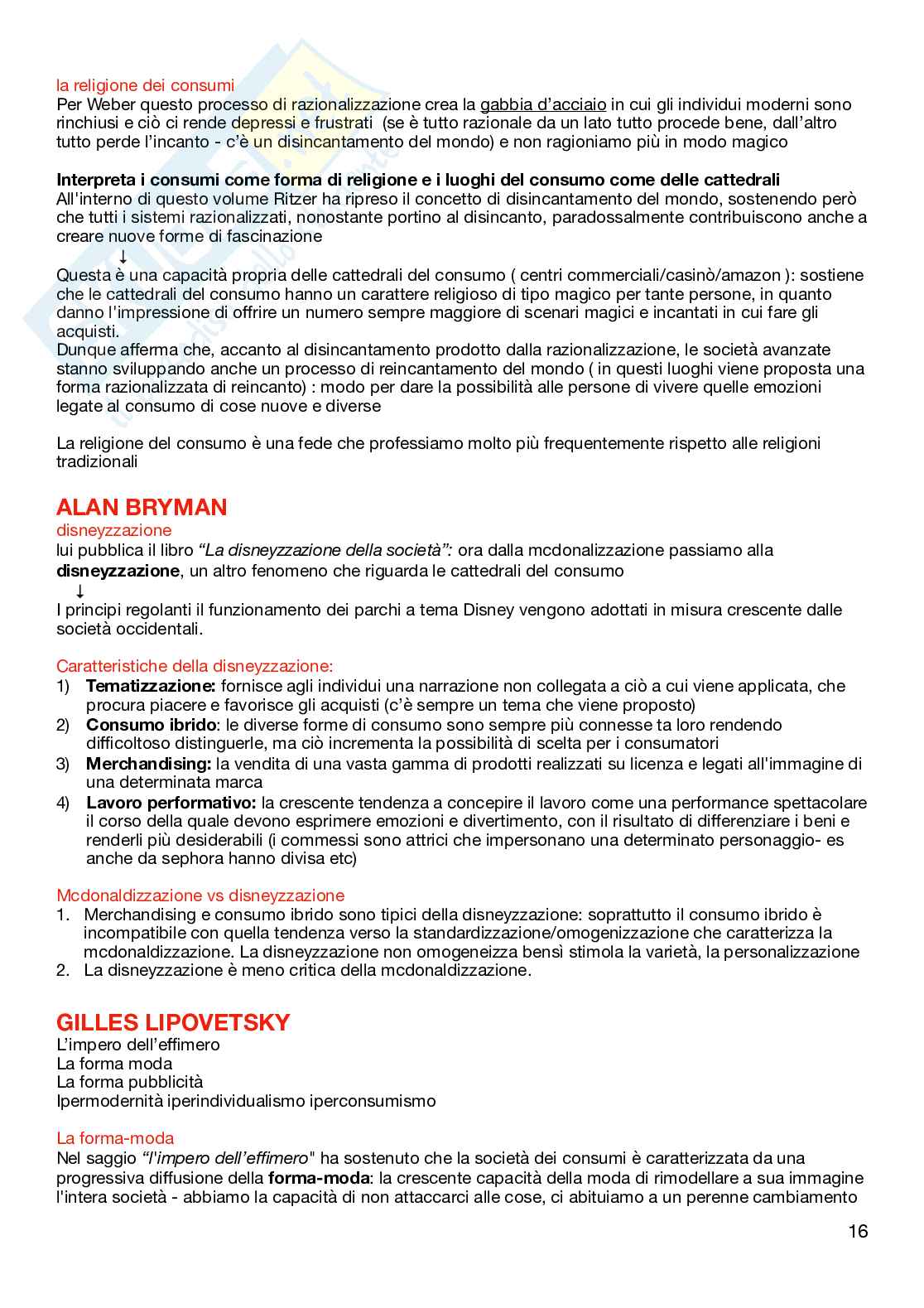 Appunti per l'esame di Sociologia dei consumi e del marketing Pag. 16