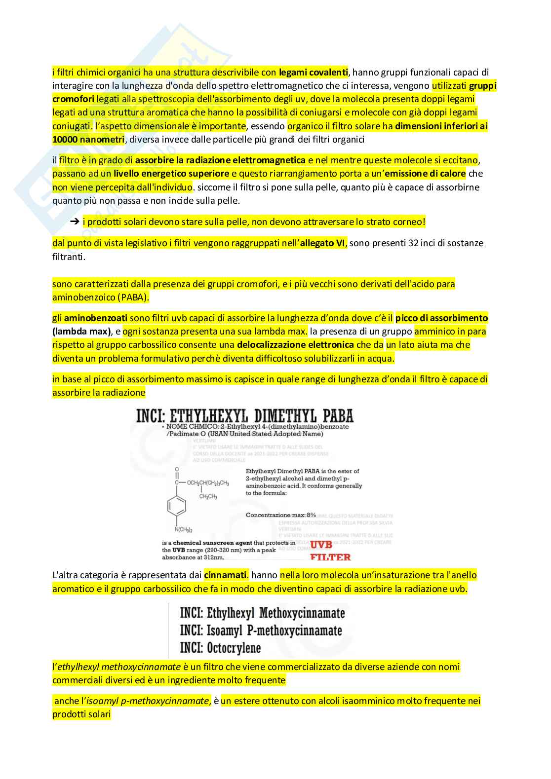 Appunti completi di Chimica cosmetica e cosmeceutica Pag. 56