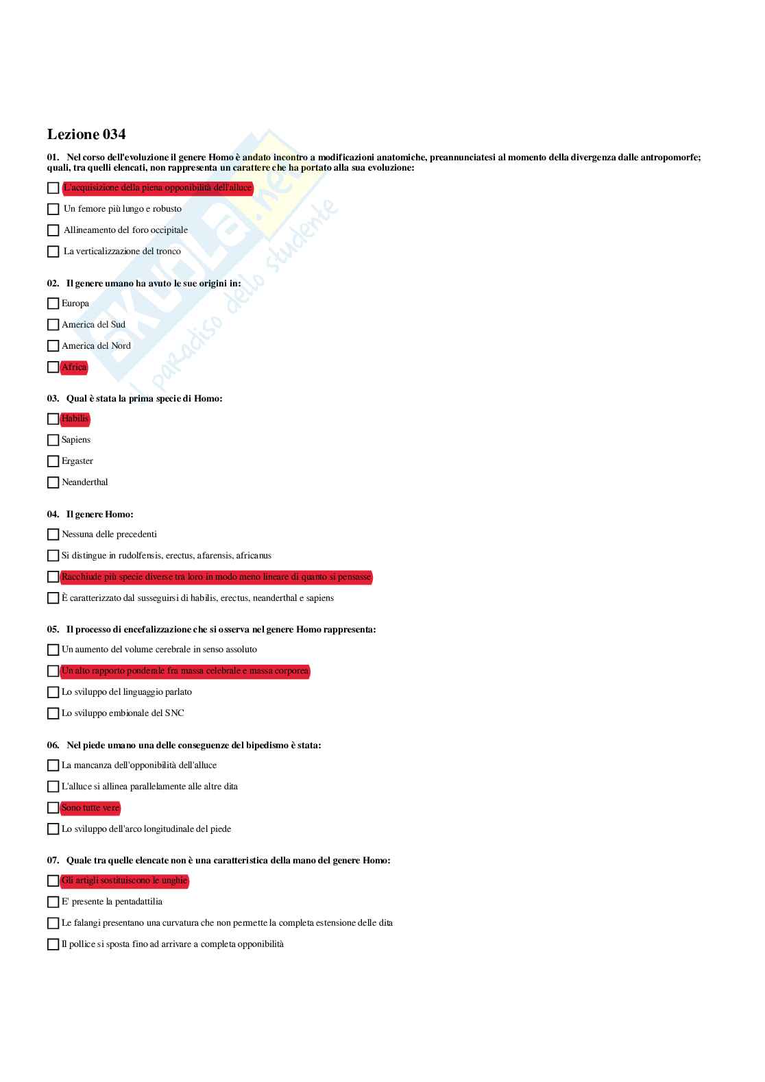 Paniere Antropologia - Risposte multiple - aggiornato (2026) Pag. 41