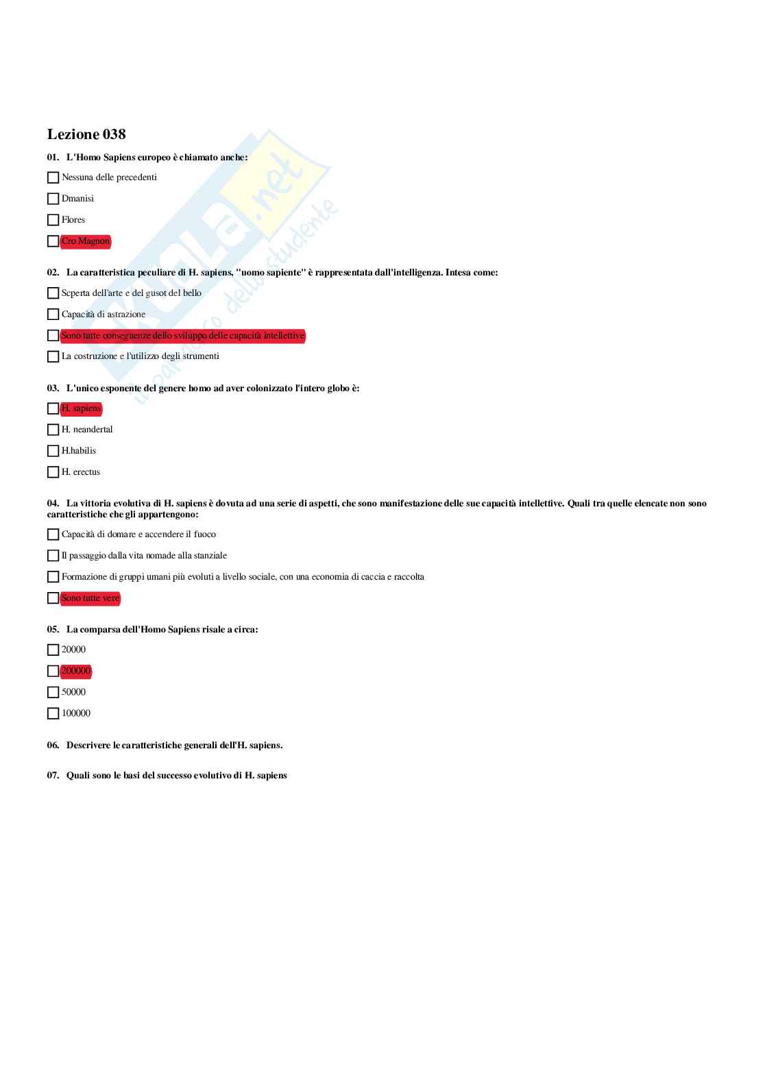 Paniere Antropologia - Risposte multiple - aggiornato (2026) Pag. 46
