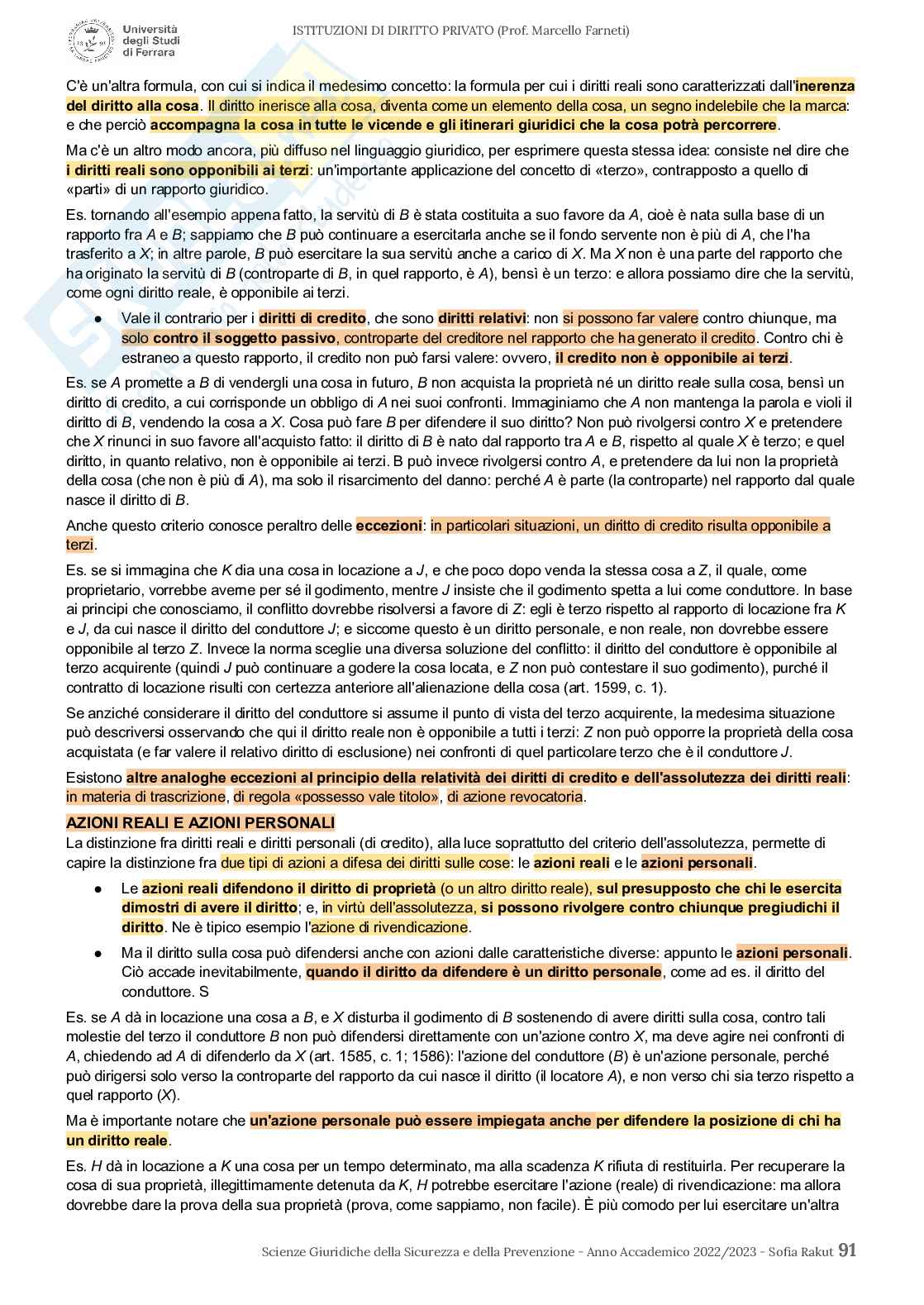 Riassunto esame Fondamenti romanistici del diritto europeo, Prof. Farneti Marcello, libro consigliato Roppo, Roppo Pag. 91