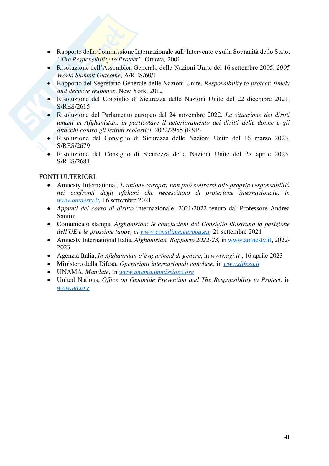Tesi di laurea triennale in Diritto internazionale Pag. 41