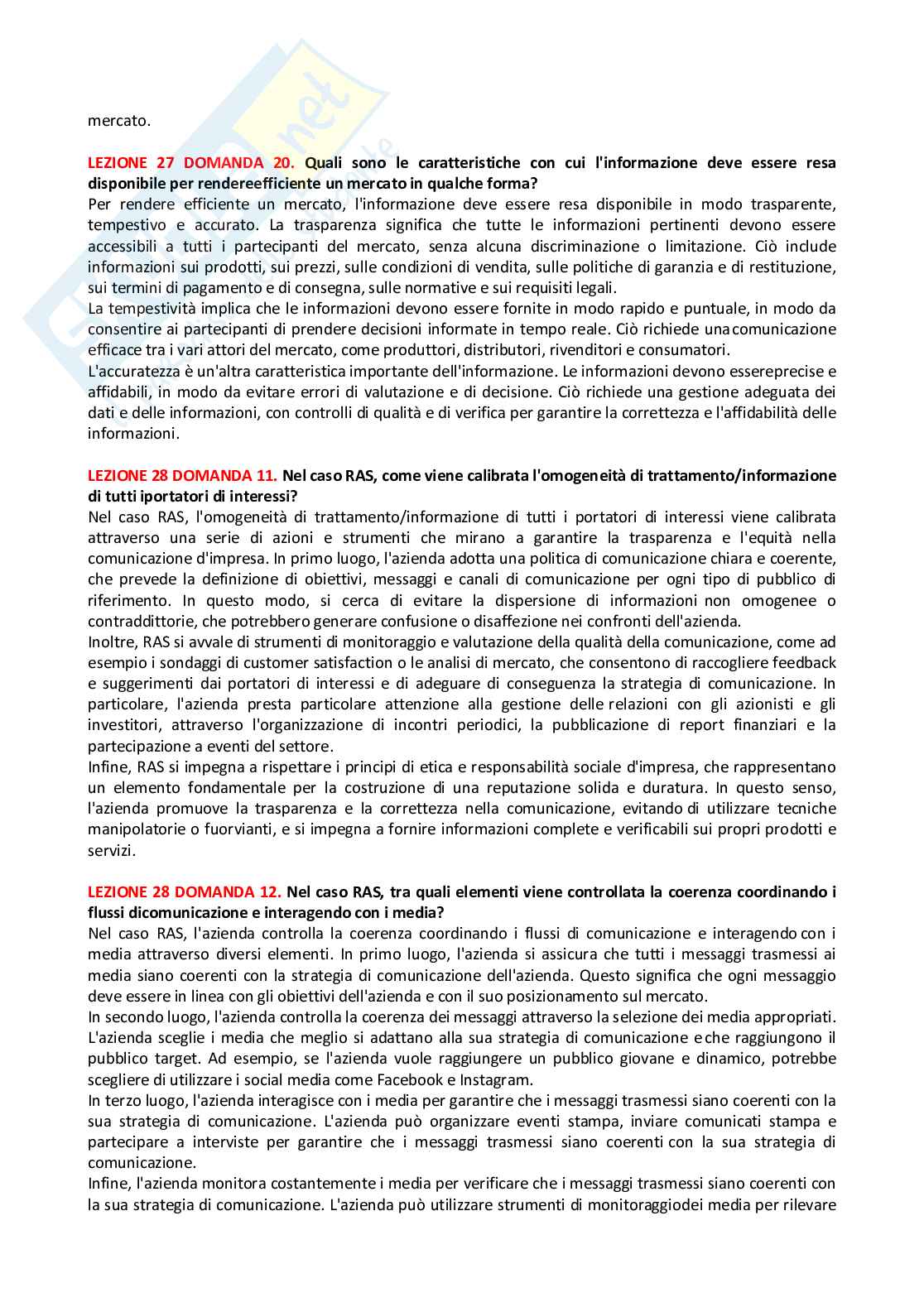 Paniere Comunicazione d'impresa - risposte aperte Pag. 66