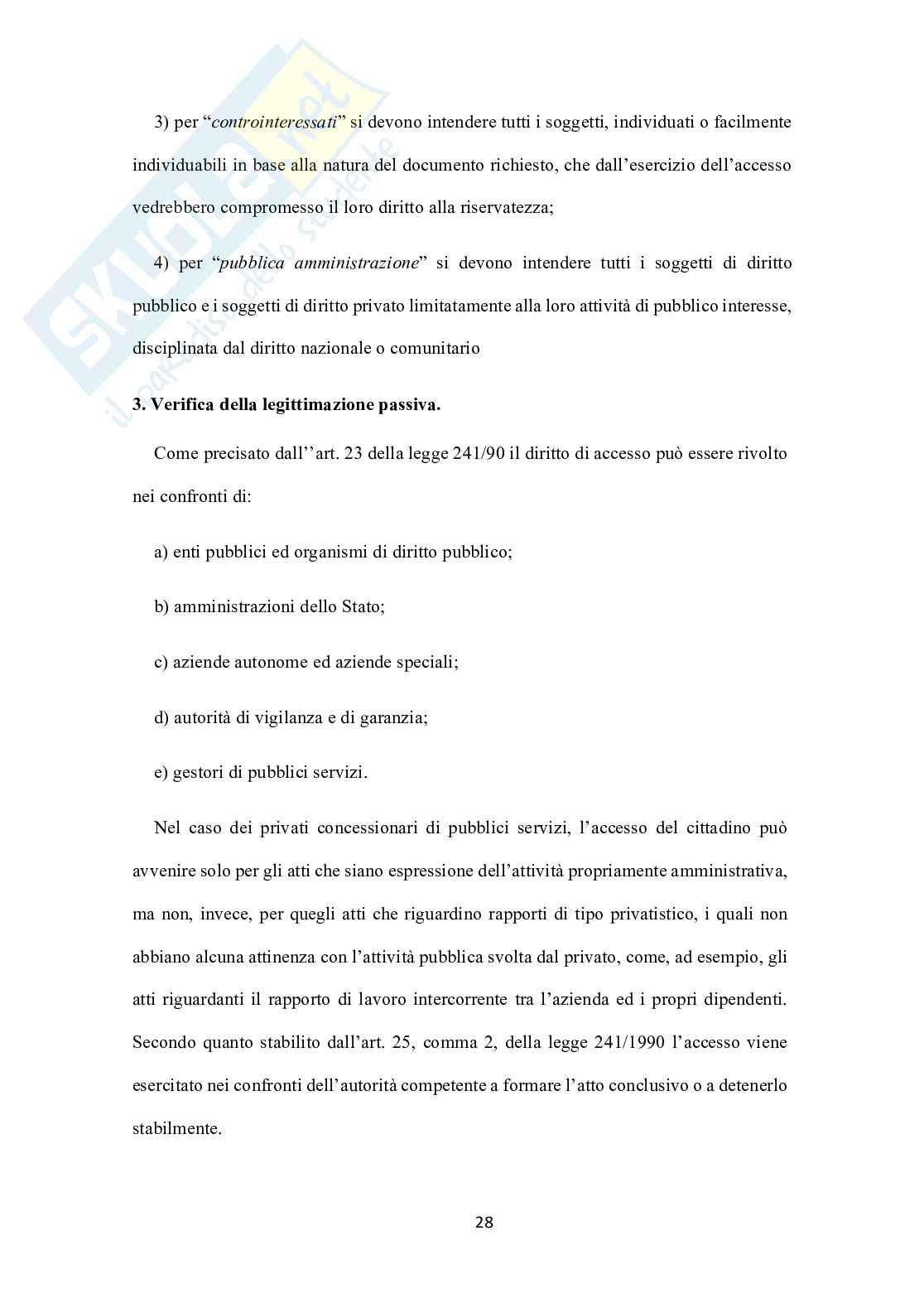 Diritto di accesso agli atti: Massima circolazione delle informazioni all'interno del sistema amministrativo e del mondo esterno Pag. 31