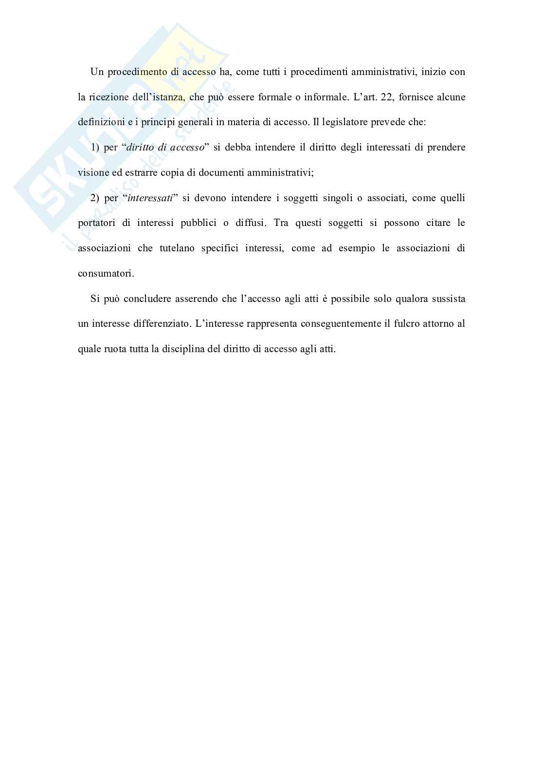 Diritto di accesso agli atti: Massima circolazione delle informazioni all'interno del sistema amministrativo e del mondo esterno Pag. 41